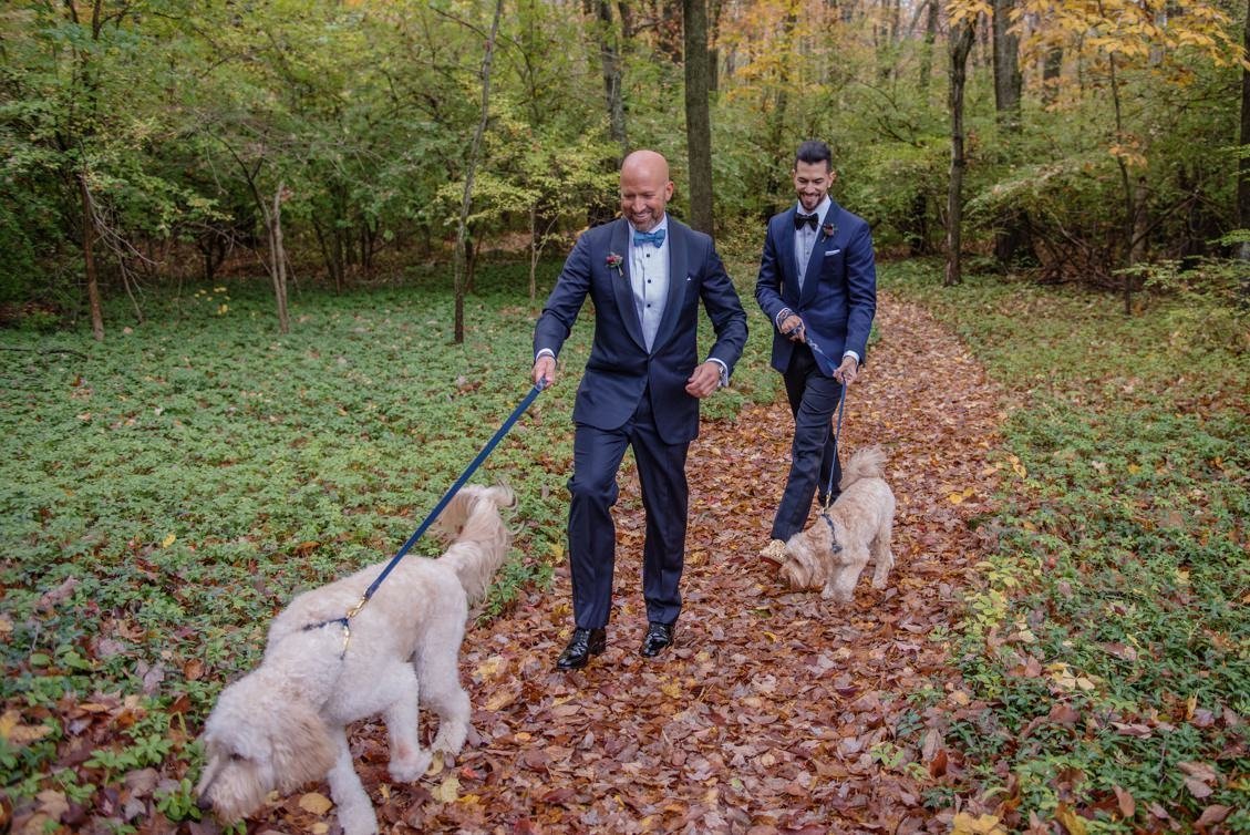 Brendan & Ryan celebrate their fall wedding at Lord Thompson Manor in CT.