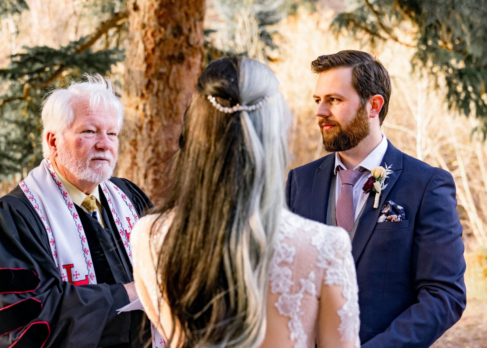 bride and groom at ceremony