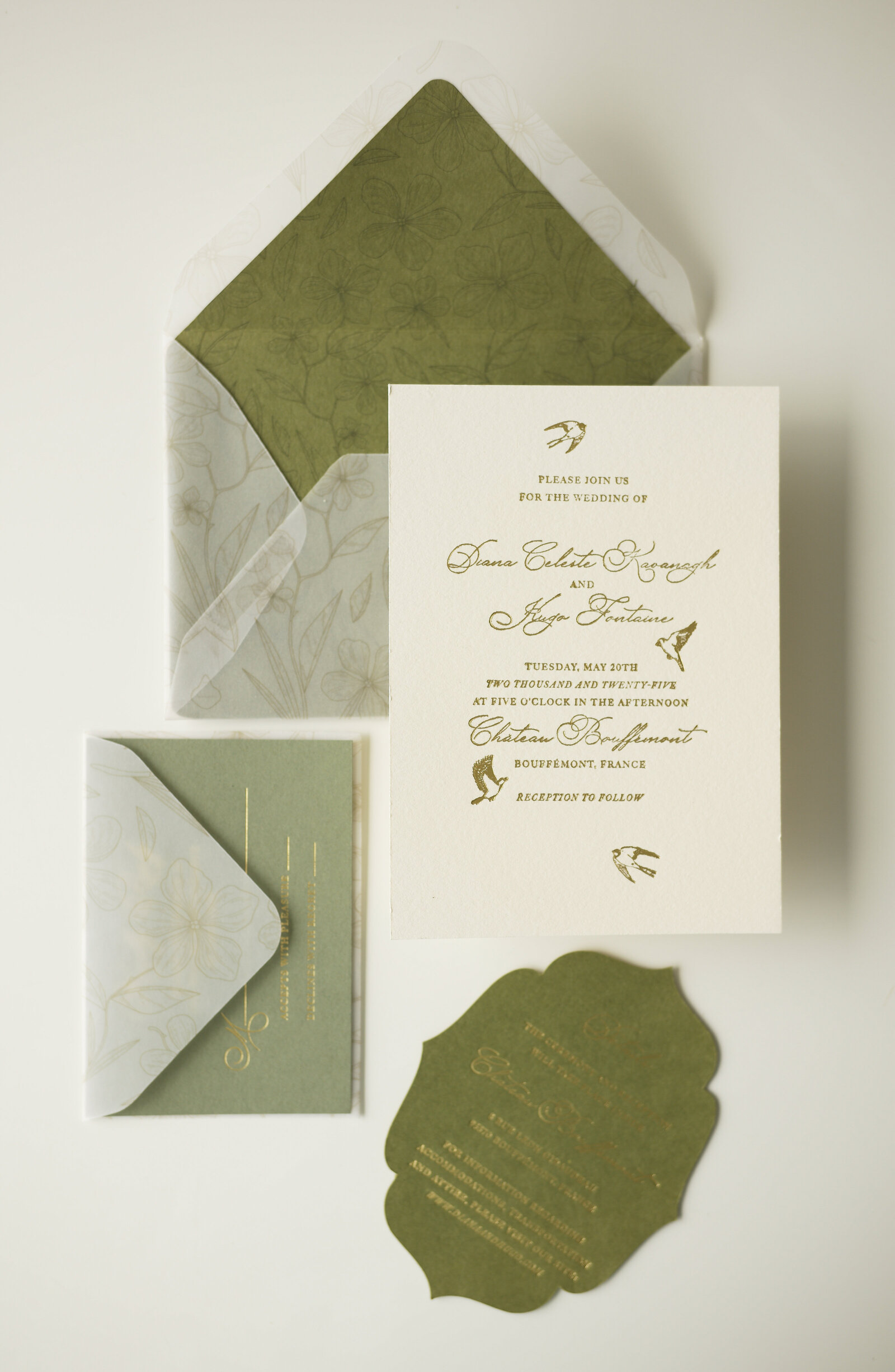 Luxury Wedding Invitation in Chateau Bouffemont by The Layout Collective