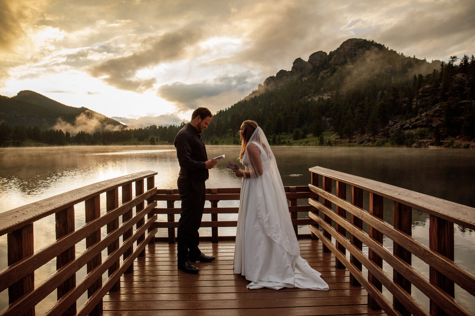 Estes park elopement, Lily lake elopement in Rocky Mountain National Park RMNP