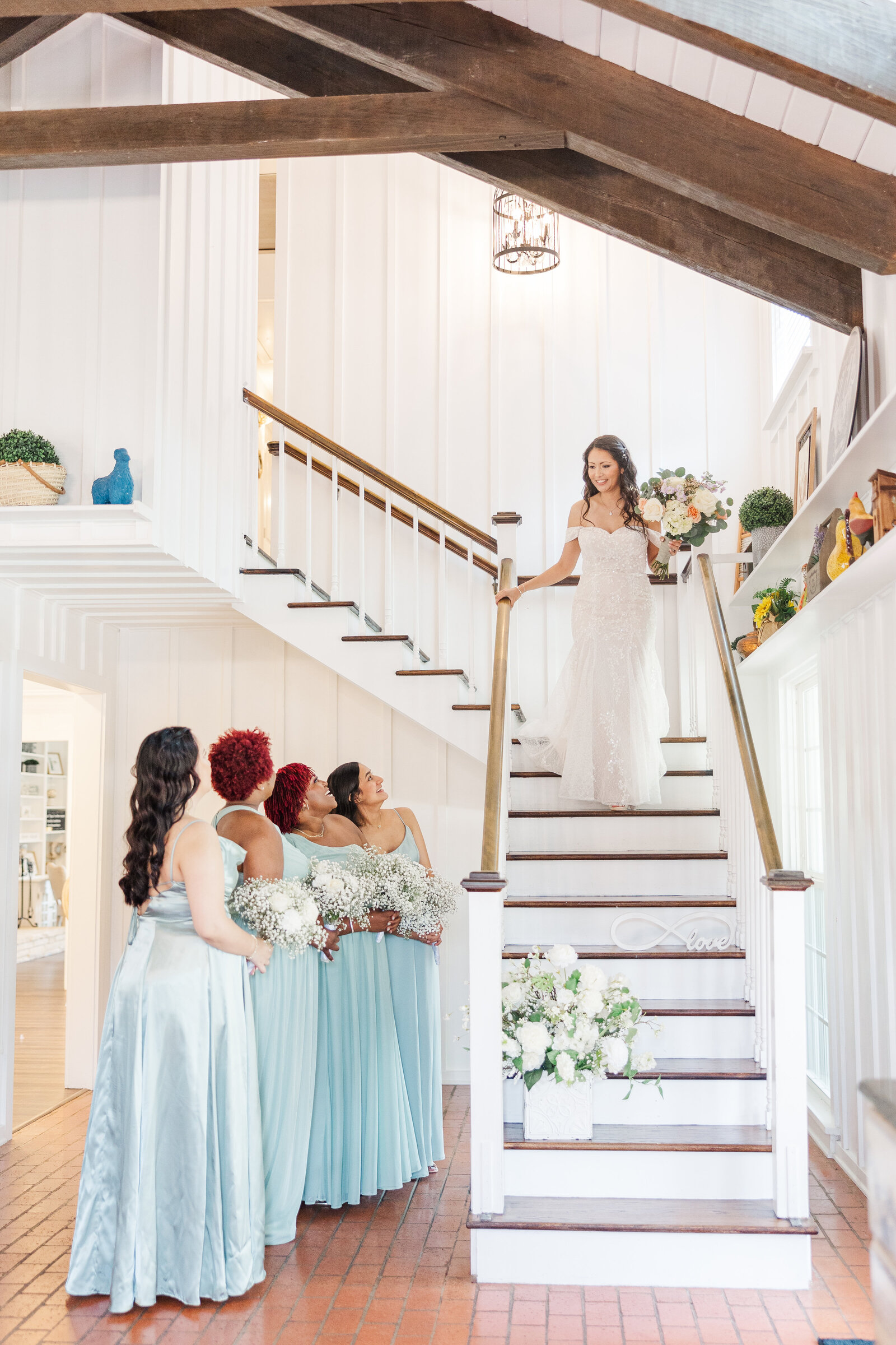 Bride and bridesmaids first look