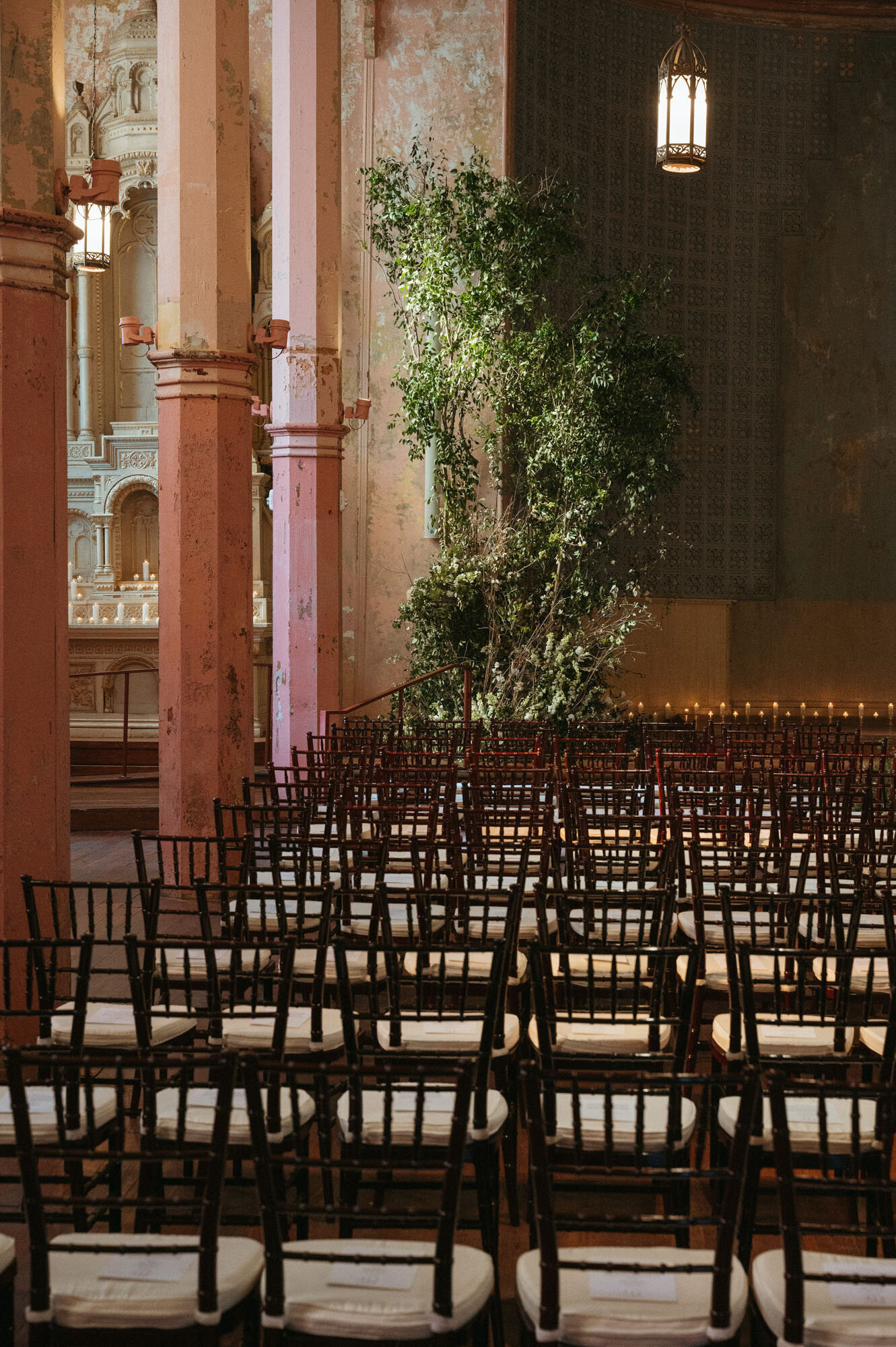 luxury ceremony design with greenery