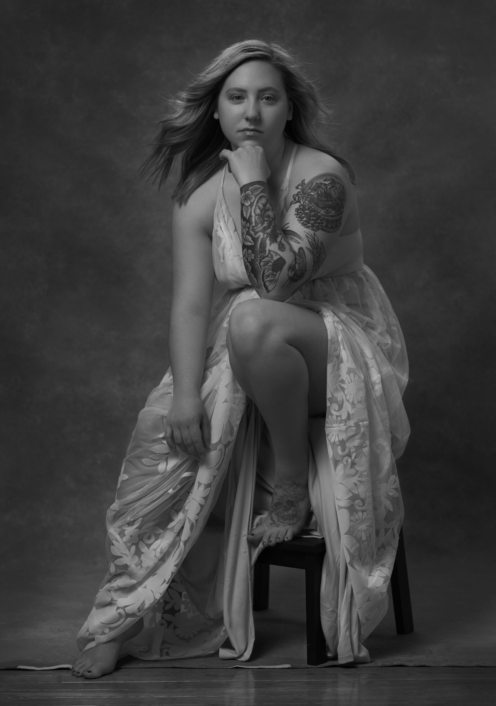 Black and white Tattooed You project portrait