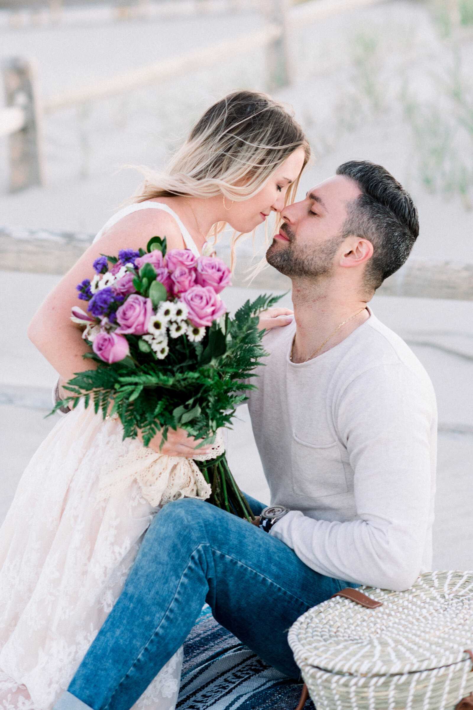 NJ Beach Pregnancy Announcement - NJ Portrait Photographer - Myra Roman Photography