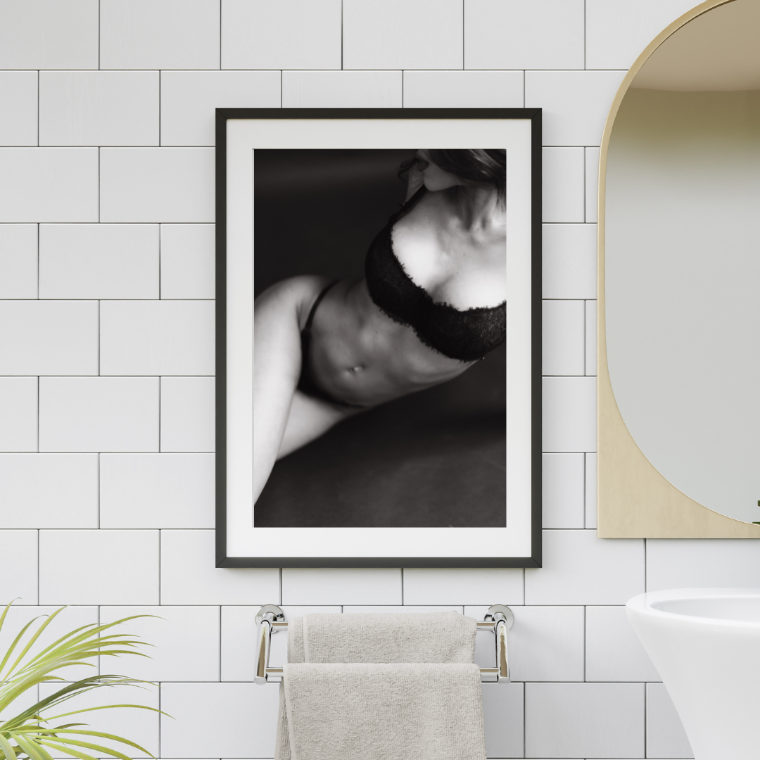 White Minimalist Modern Bathroom Wall Art Poster Frame Mockup Instagram Post