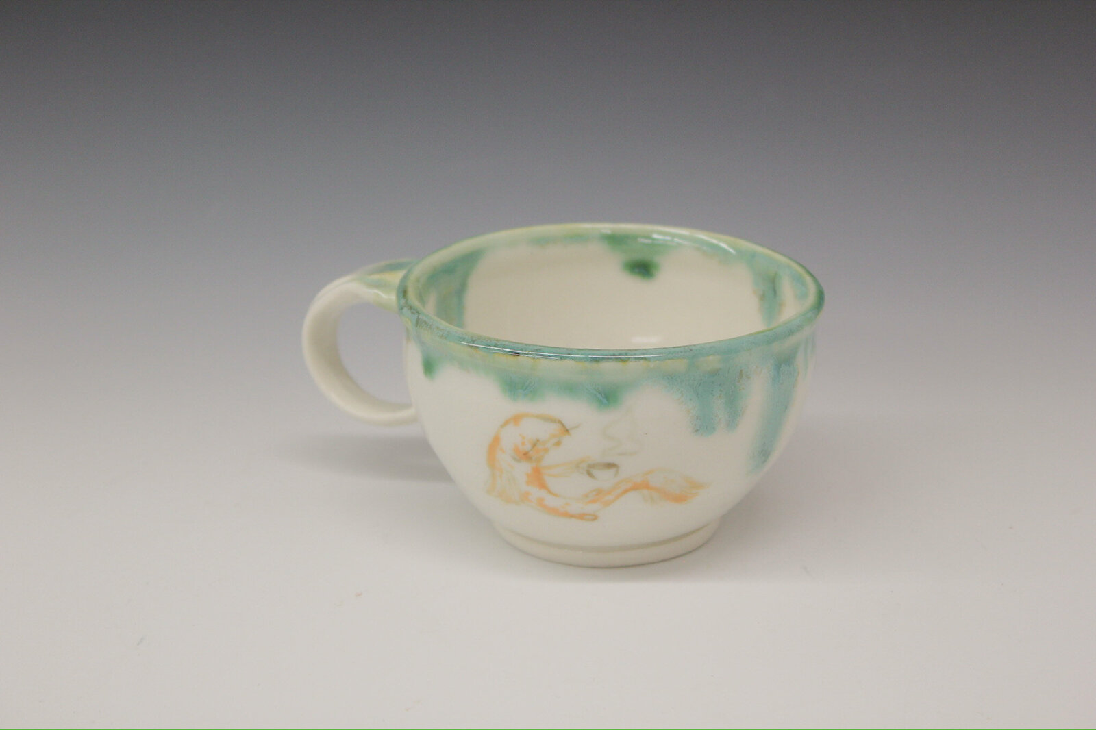 porcelain koi sip tea