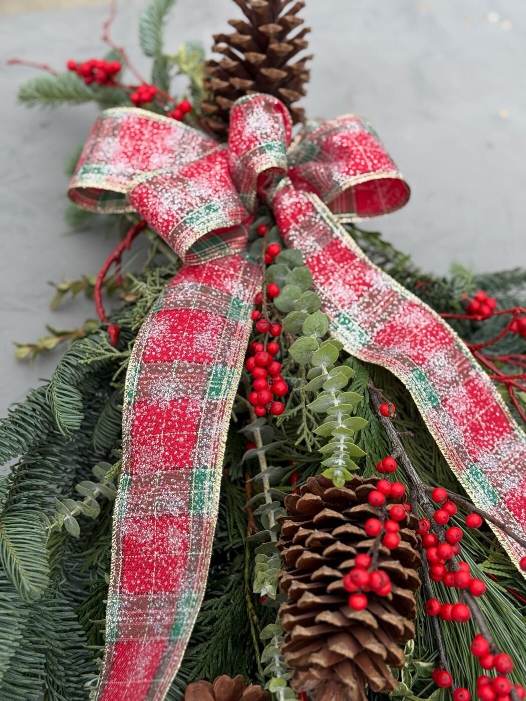 Noblesville Real Christmas Wreath - Sweet Peas Flower Farm 11