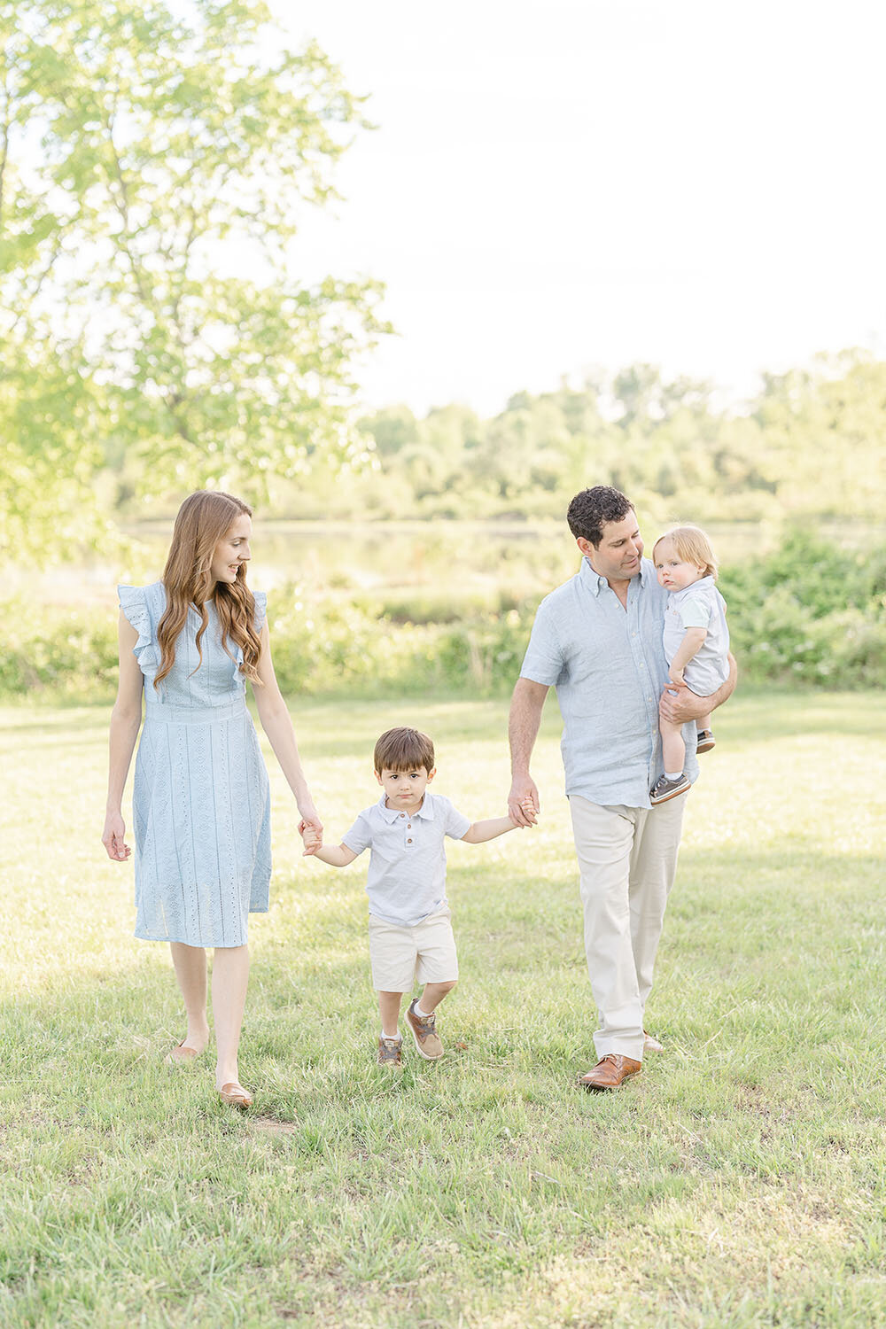 family walking at a park in Bristow, VA
