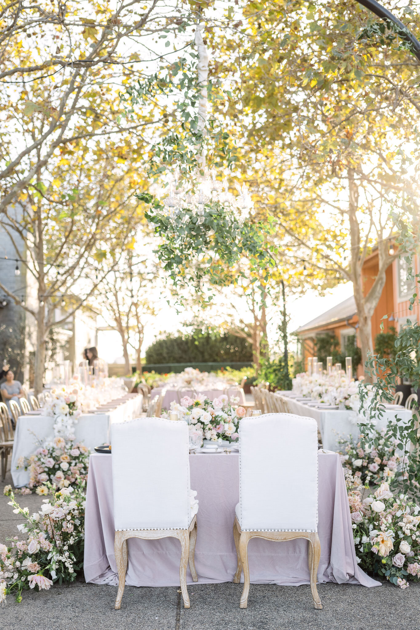 Luxury outdoor san francisco wedding set up and decoration