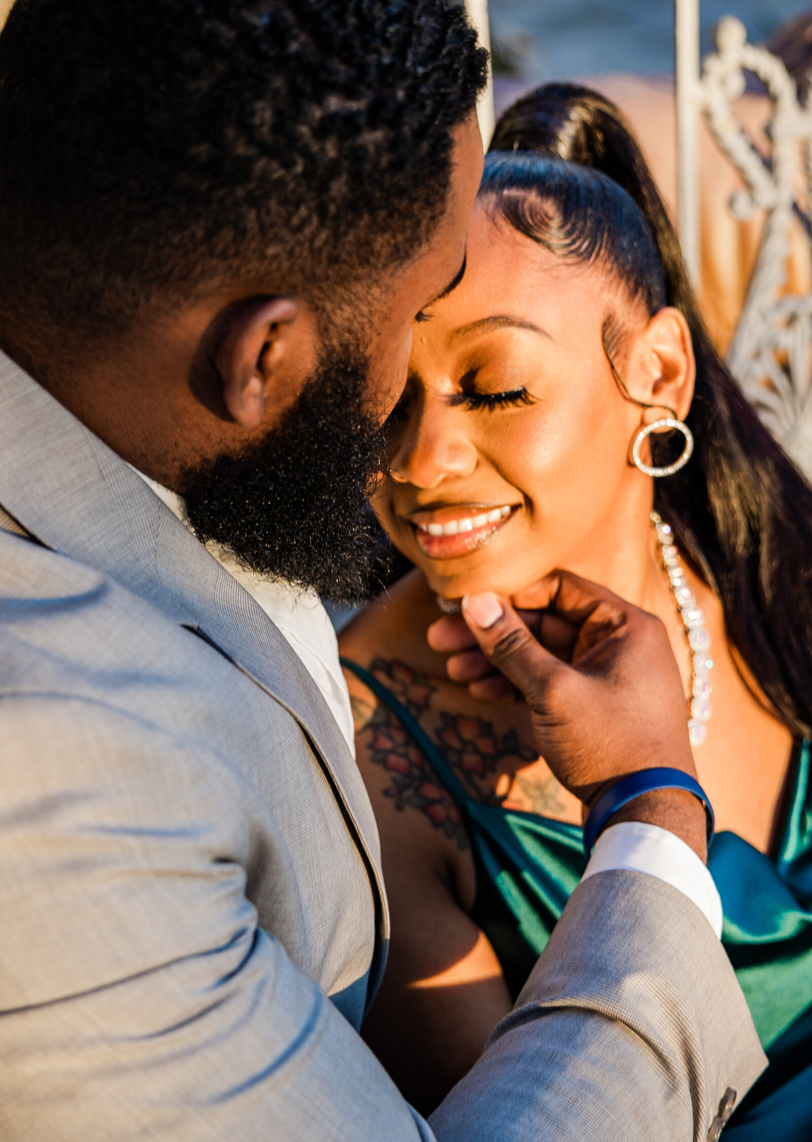 Close up of woman's face for engagement photos in Nashville, TN