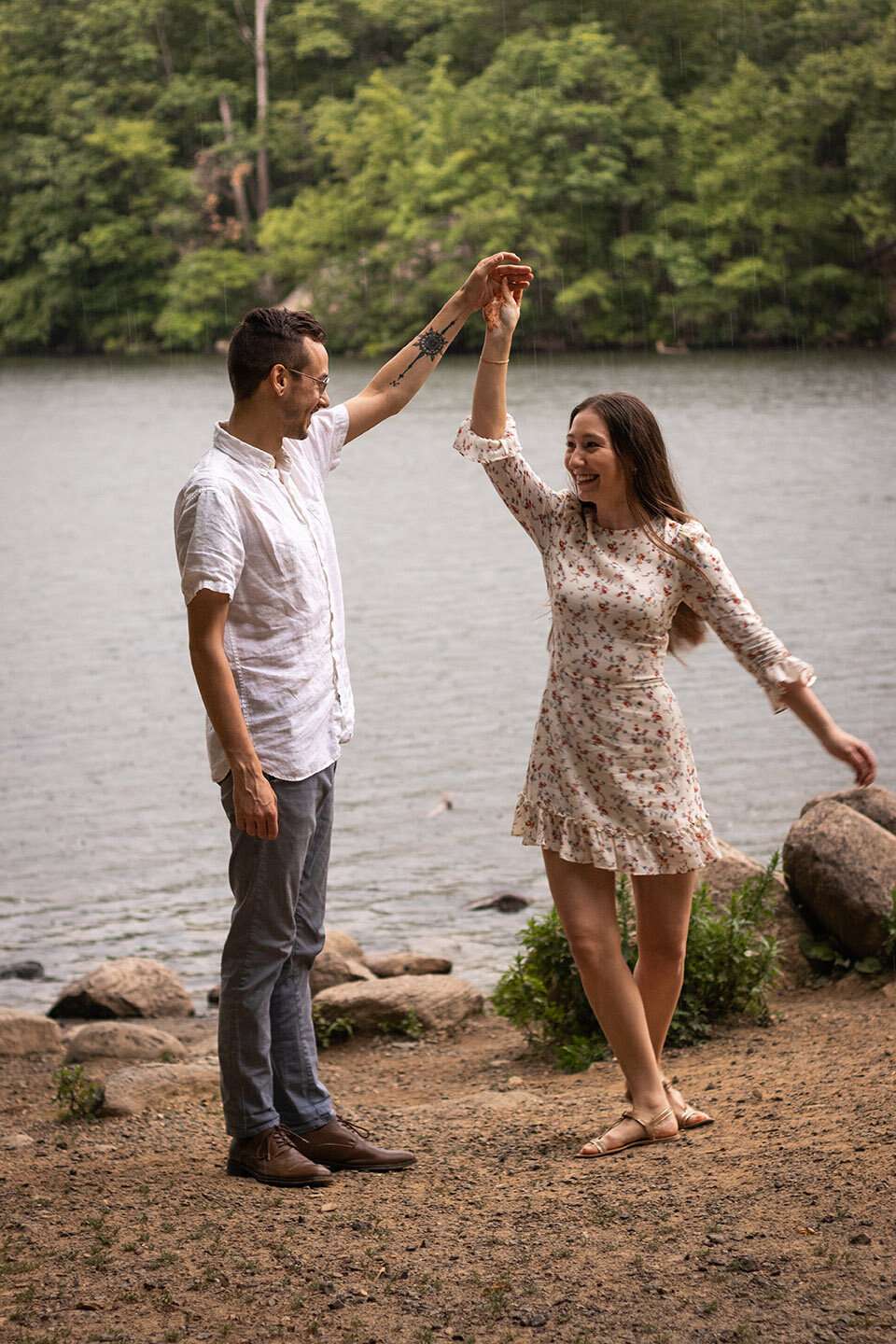 Rustic outdoor wooded engagement photos by jaimee rae photography
