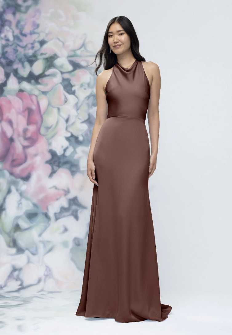 minimal bridesmaid dresses Simple Dusty Strapless Tea Length Bridesmaid Dresses