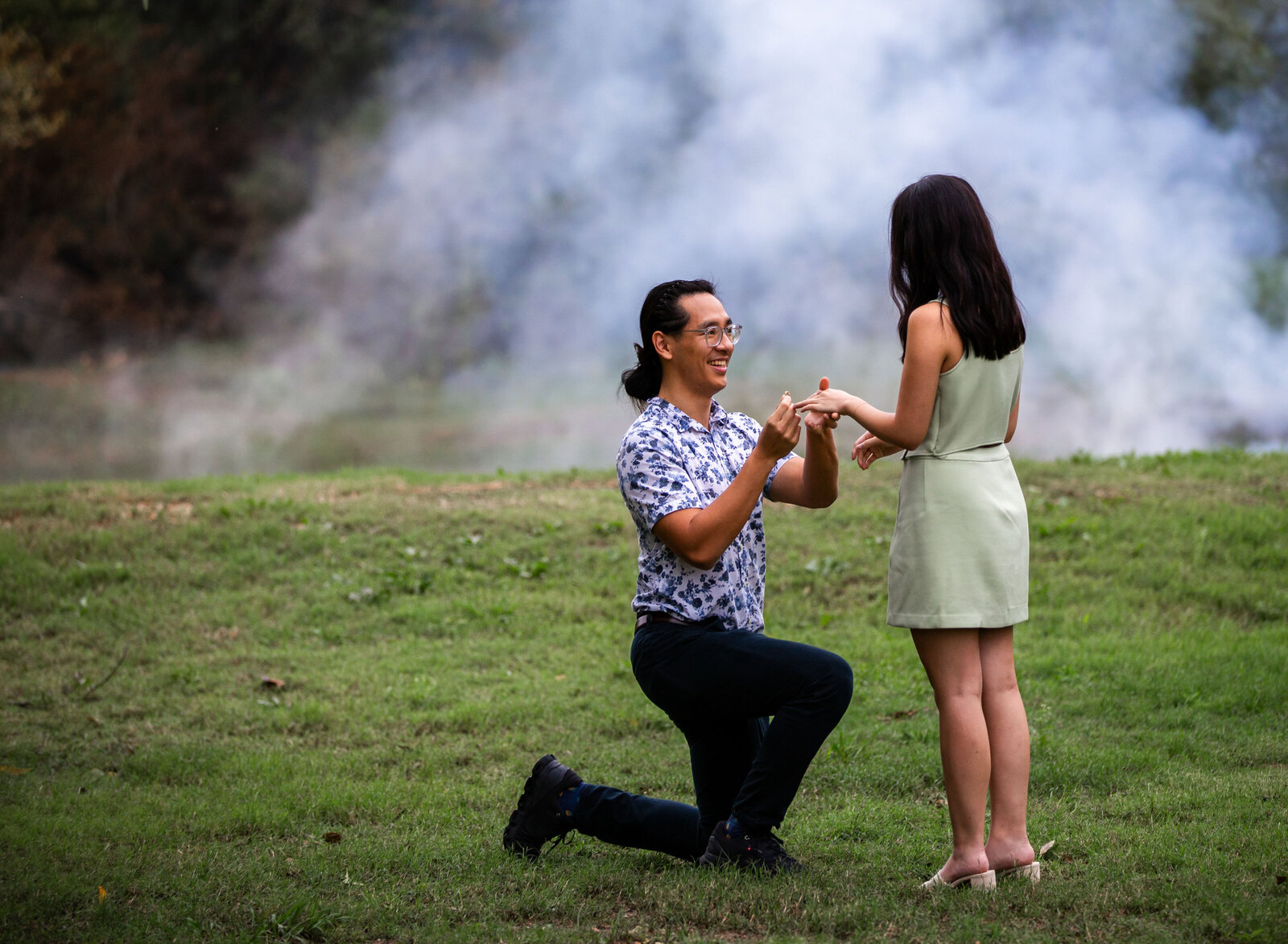 guy on one knee proposing