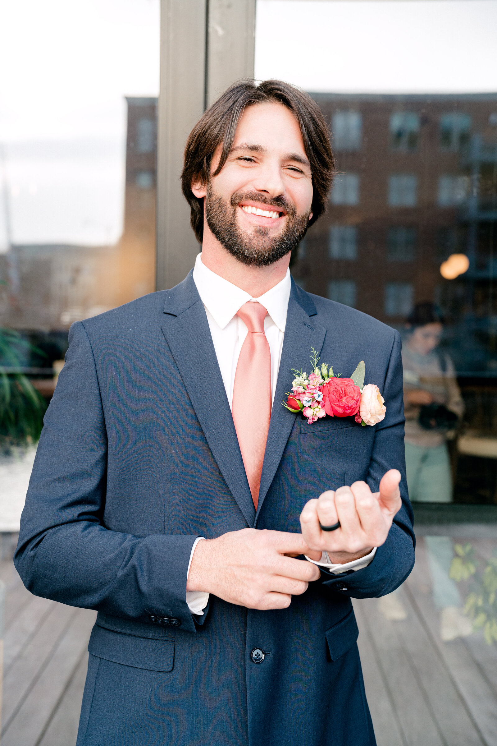 groom at the starling wedding venue in milwaulkee