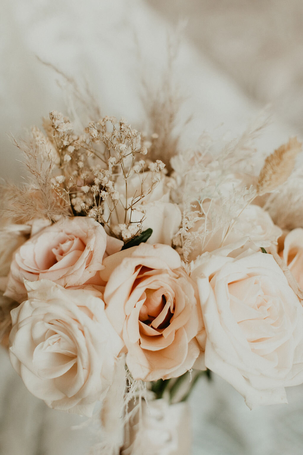 closeup of bridal bouquet