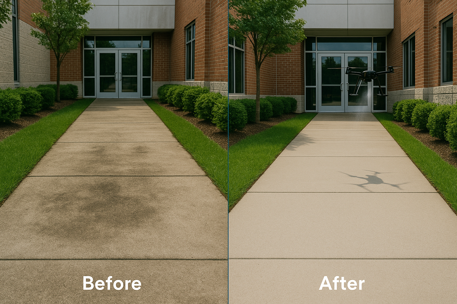Walkway Powerwash Drone Pros