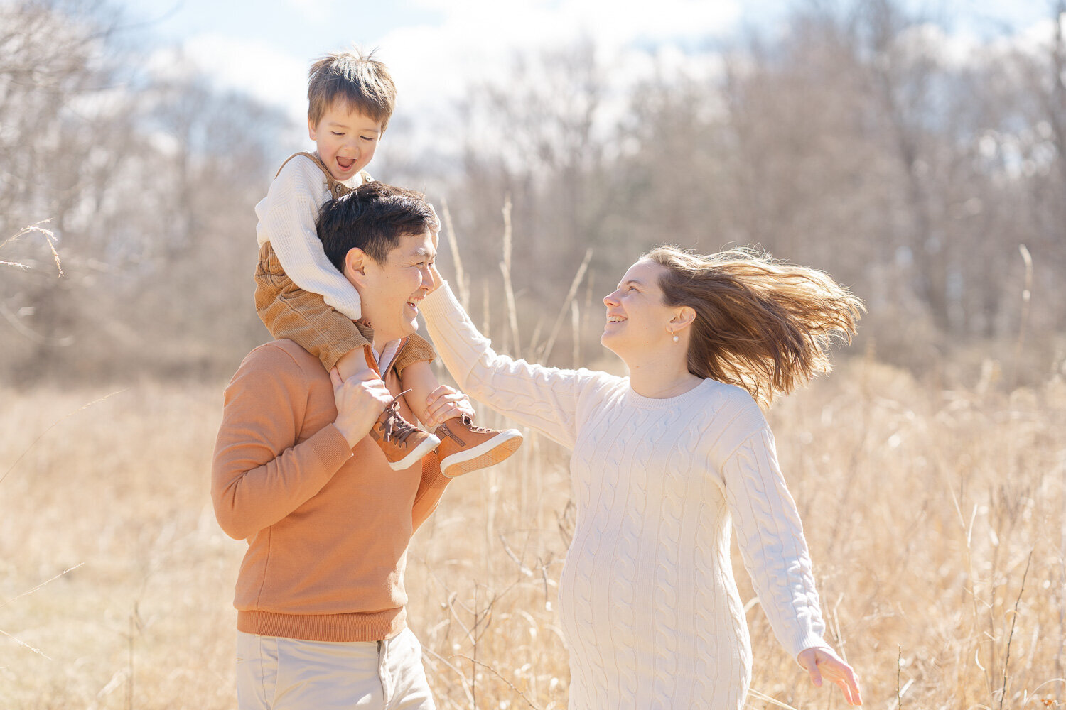 family having a dance party taken by TBP, a Reston, Virginia maternity photographer