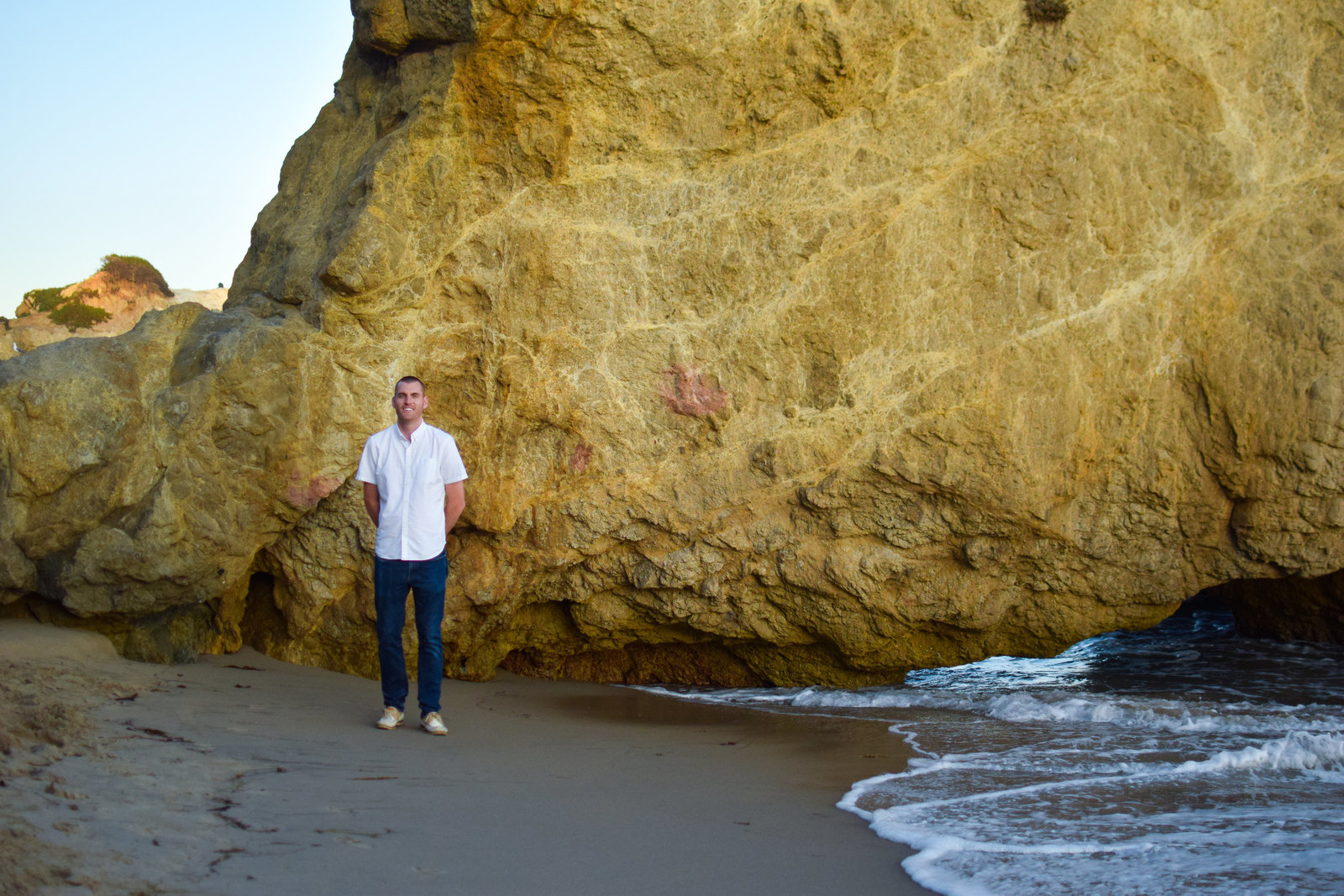 Guy rocky beach Malibu California