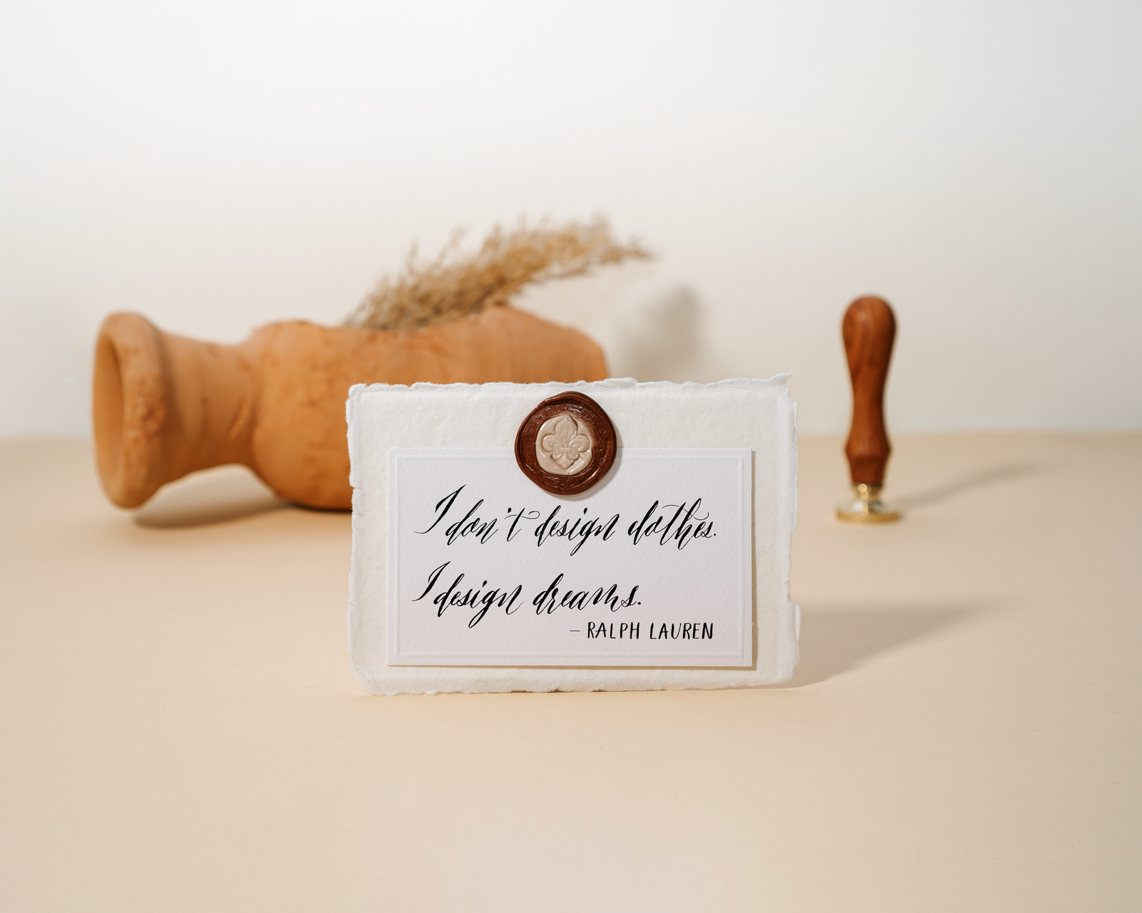 Quote ralph lauren modern calligraphy wax seal fashion berlin