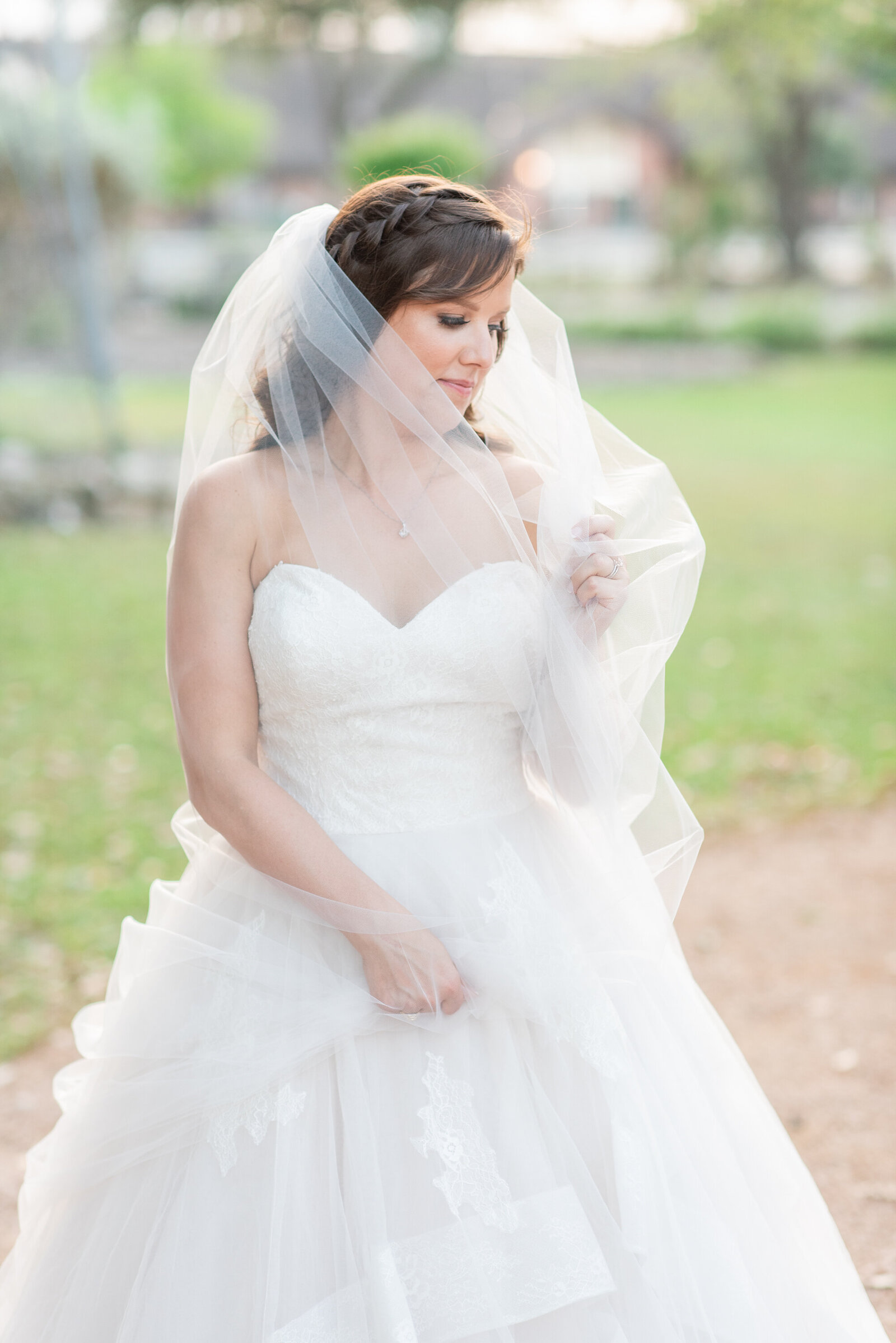 portrait of bride outdoors