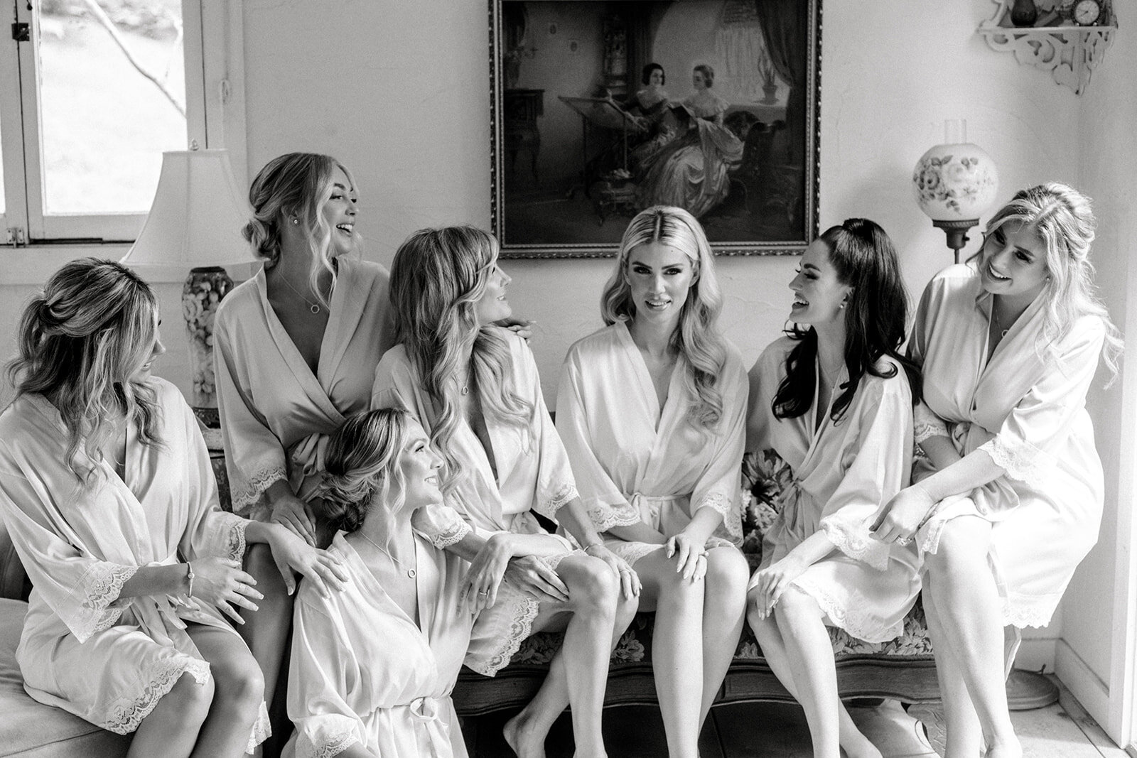 Bride and Bridesmaids at Union Hill Wedding, California