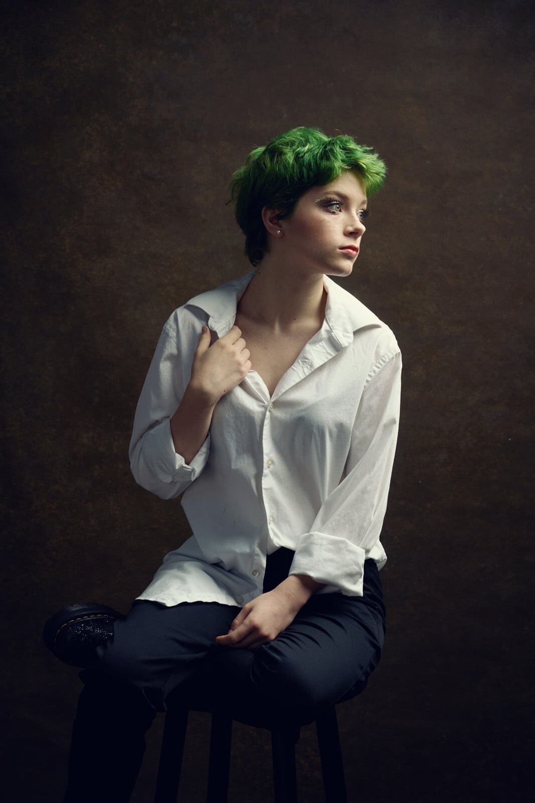 Elegant High School Senior Portrait by Skilled Photographer in Studio Setting-36