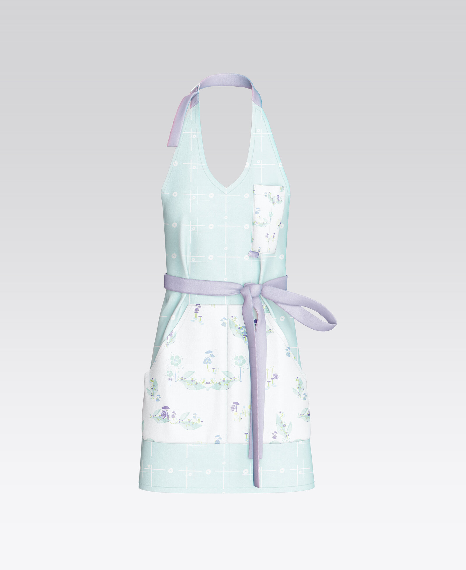 patterned fabric apron