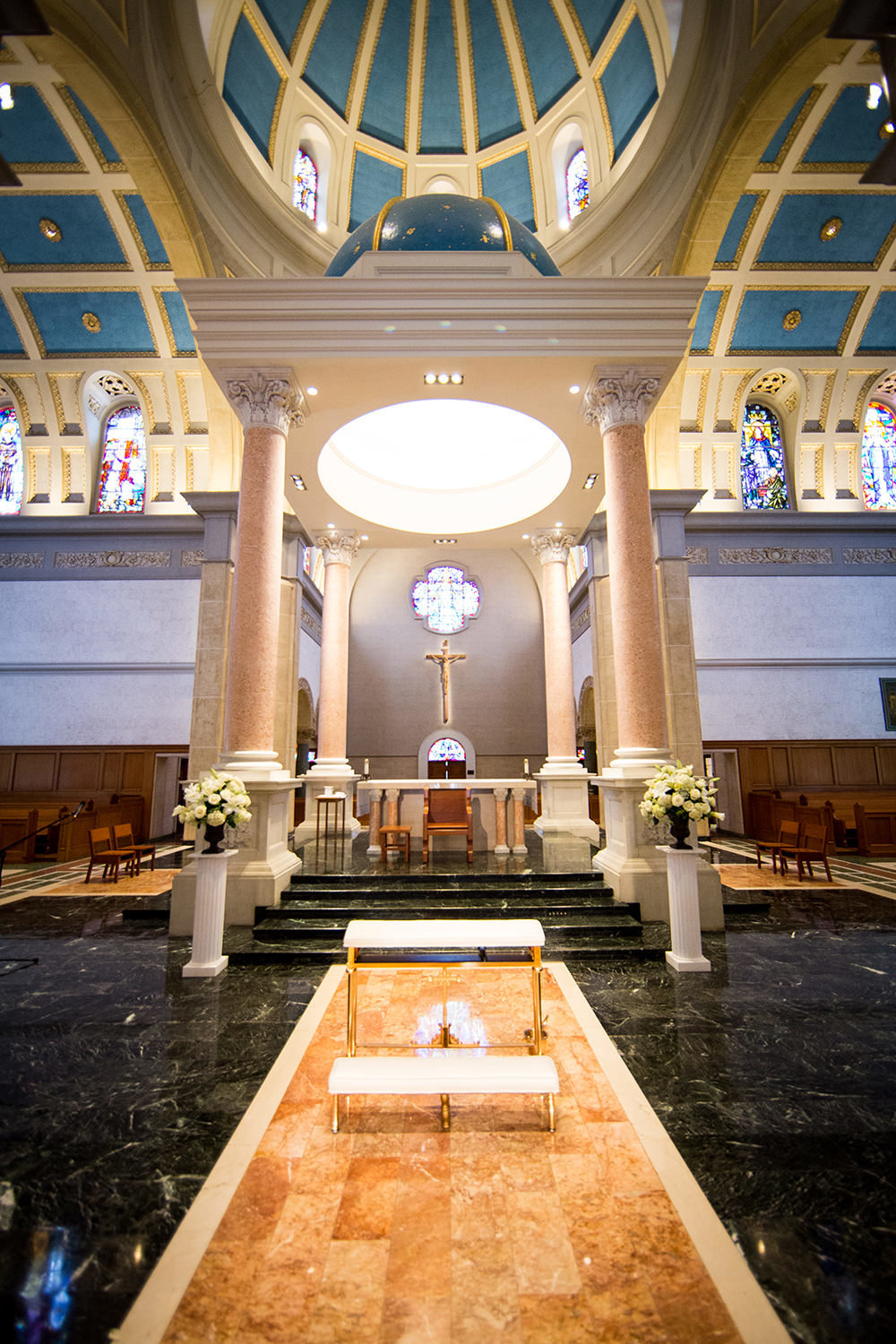 ceremony space with candles at the immaculata