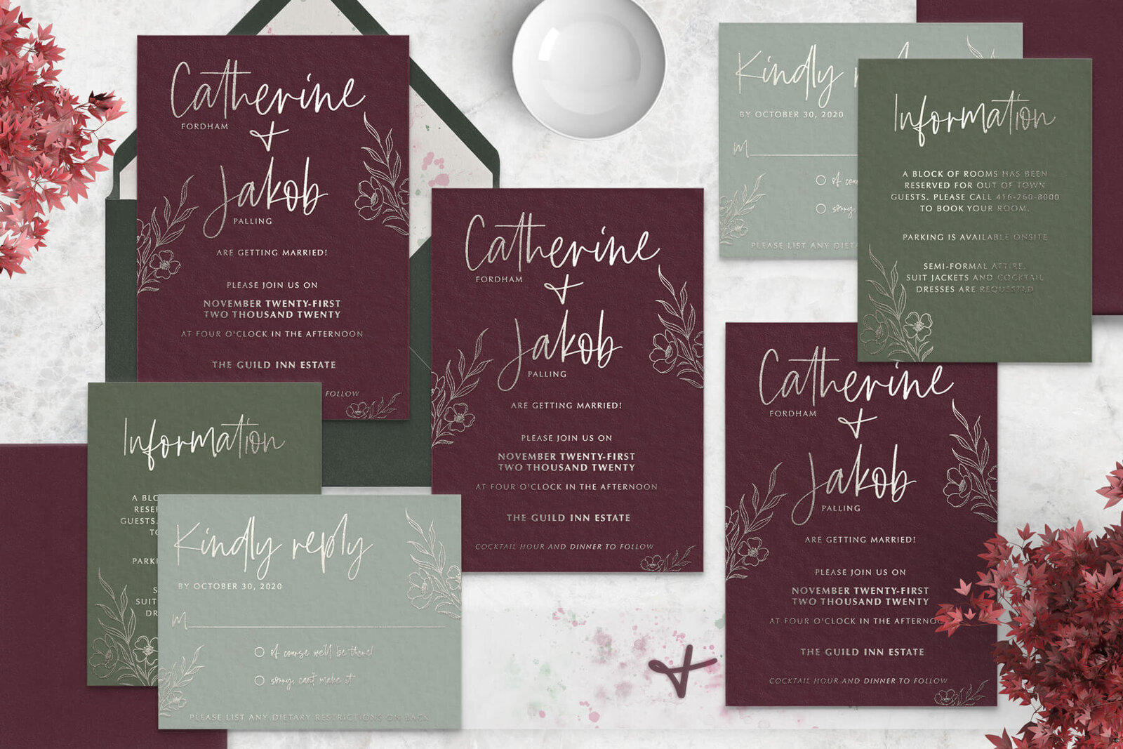 Foil You & Me Wedding Wedding Invitation Suites