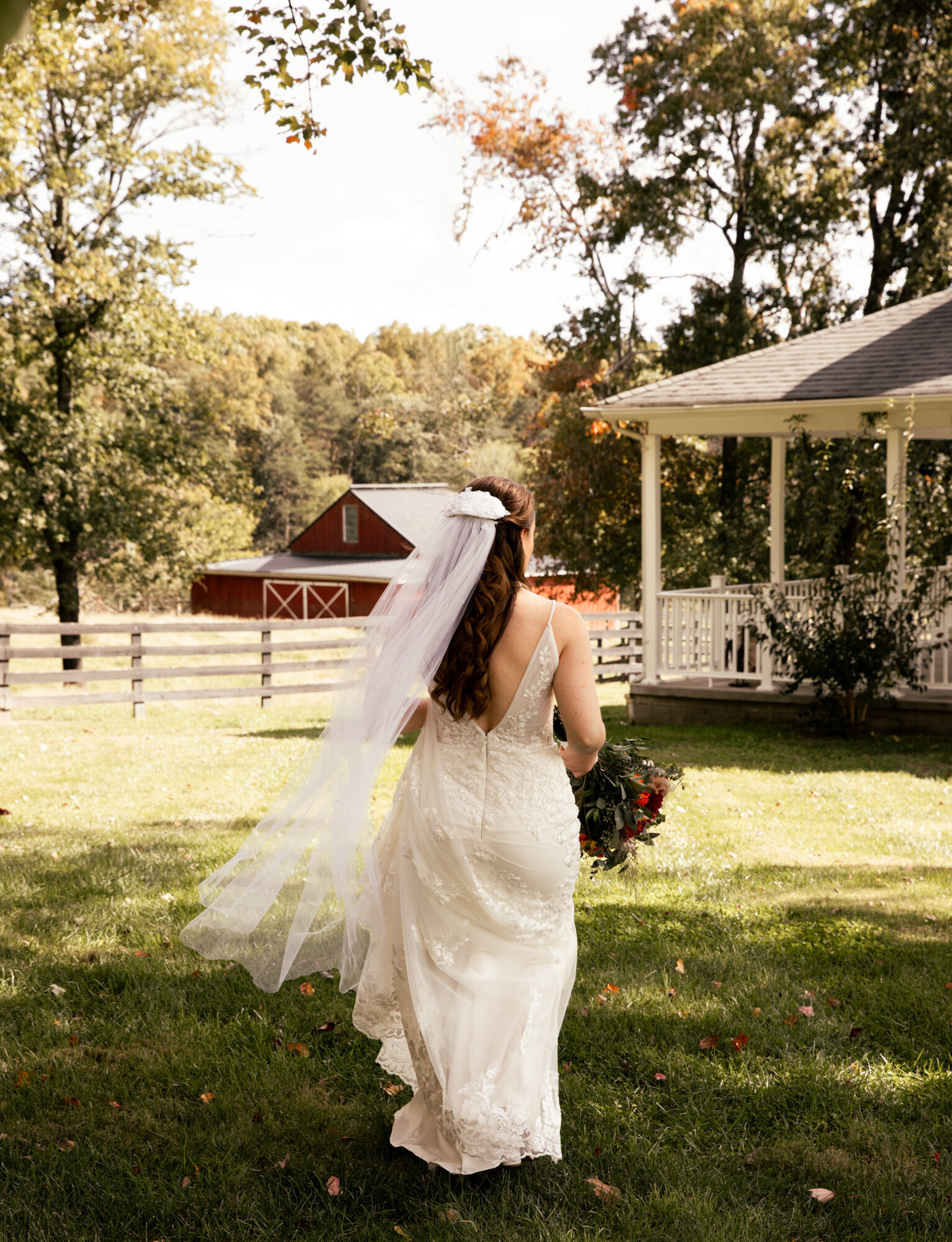 bridal portrait with floral