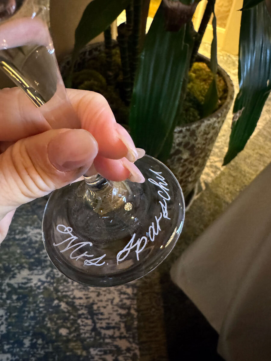 Wedding Favors Four Seasons Hotel beverly Hills Engraved Glass