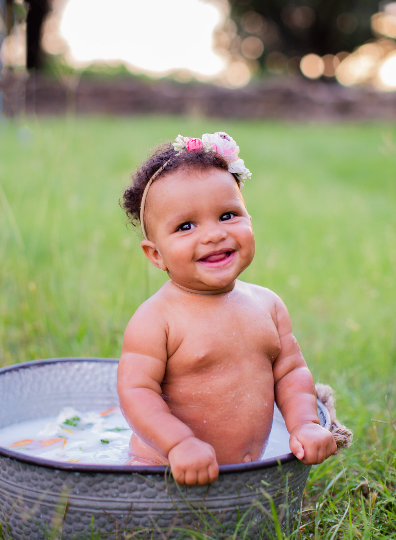 milk bath baby girl
