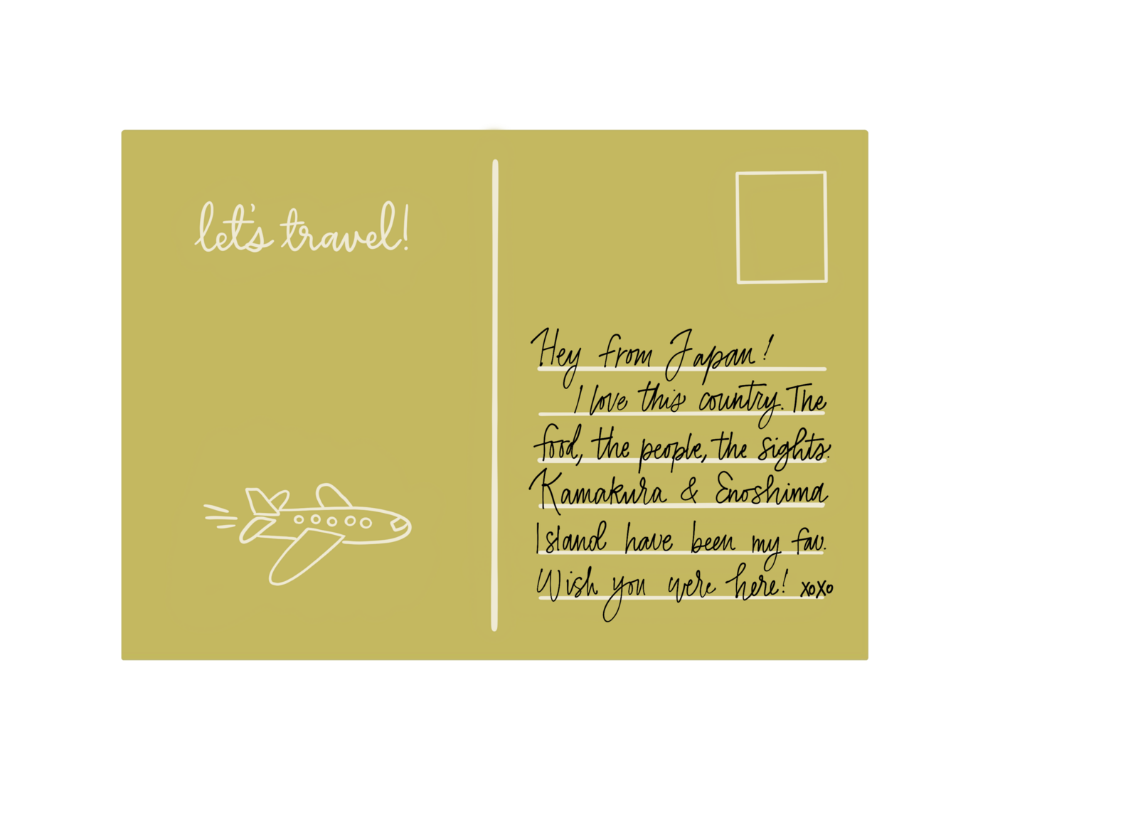 Kacy Beck hand written postcard