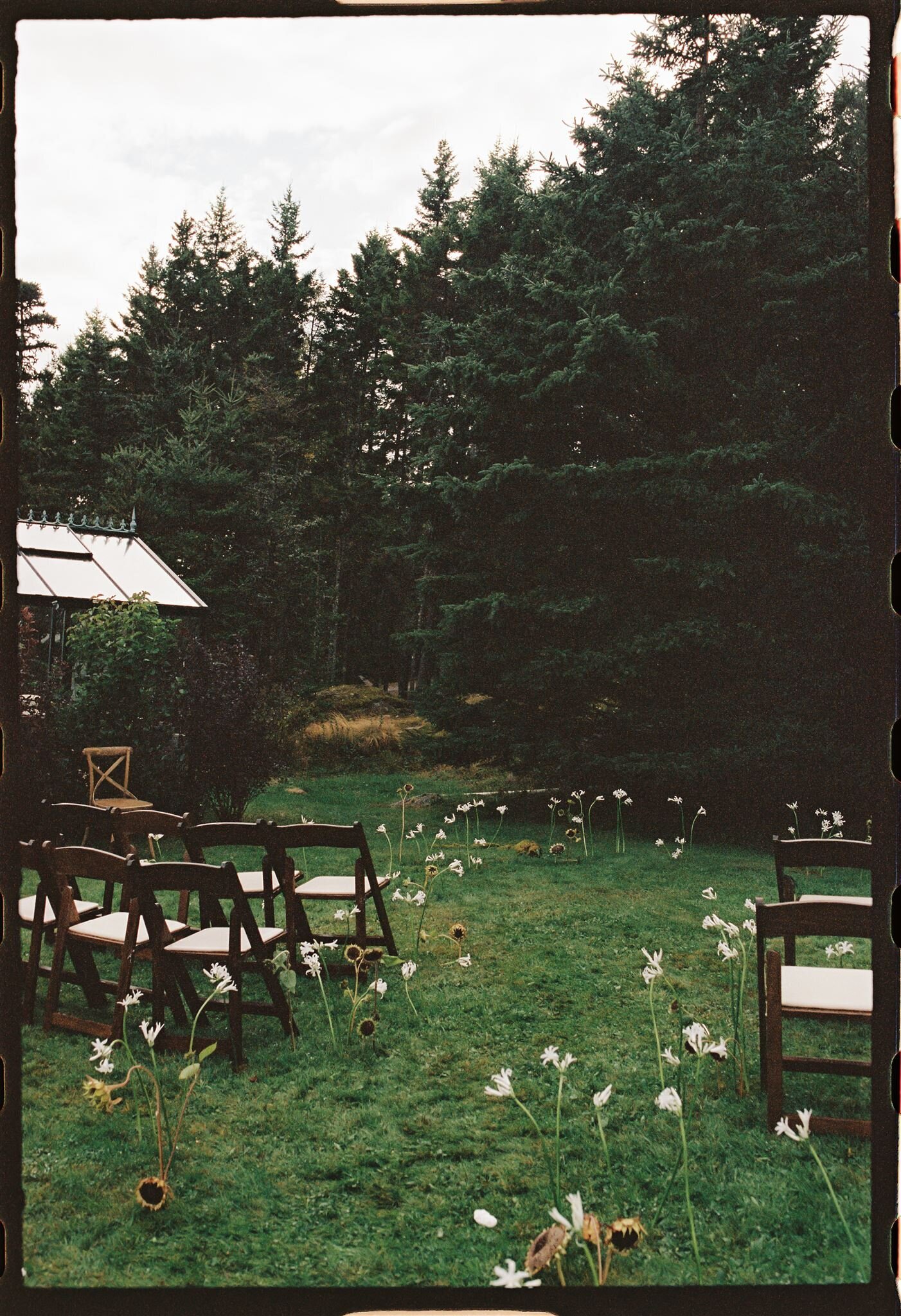 coastal main rainy fall october wedding on deer isle at arogosta | documentary wedding 35mm film wedding photography