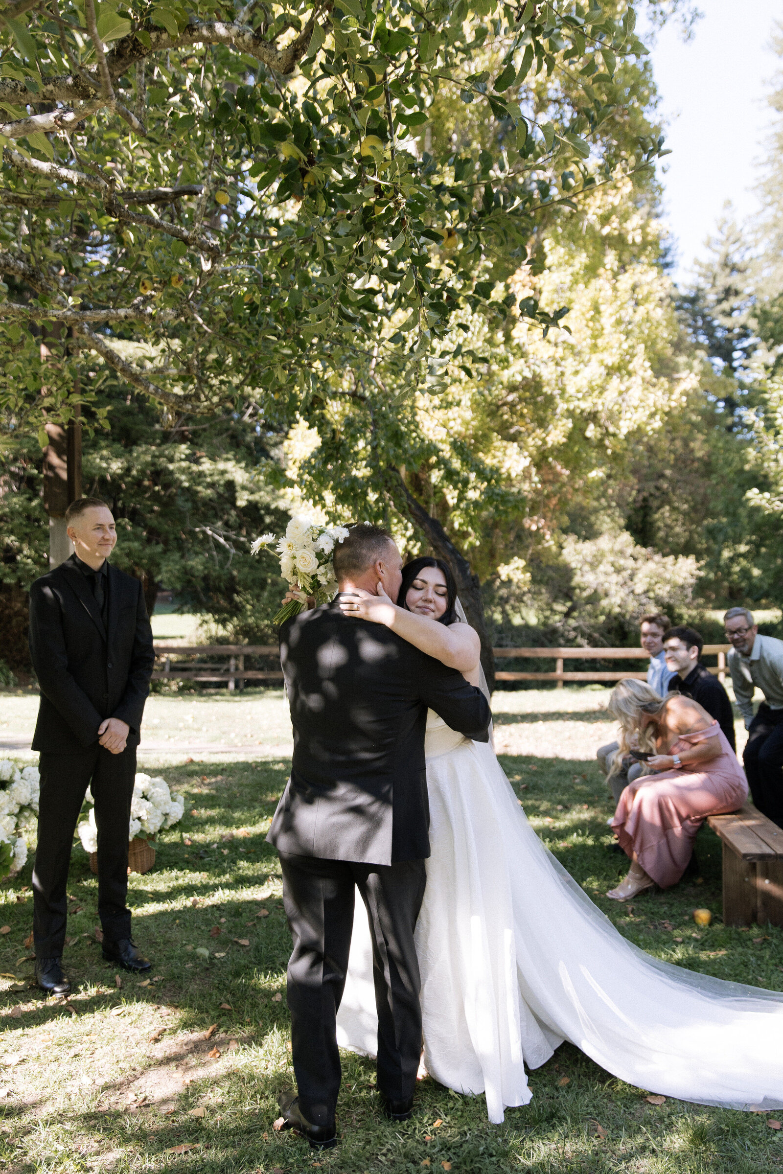 Intimate ceremony in apple orchard taken by Erica Rochelle, best Northern California wedding photographers