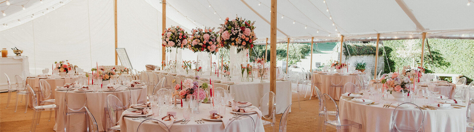 Interior of Tented Wedding Reception at Came house