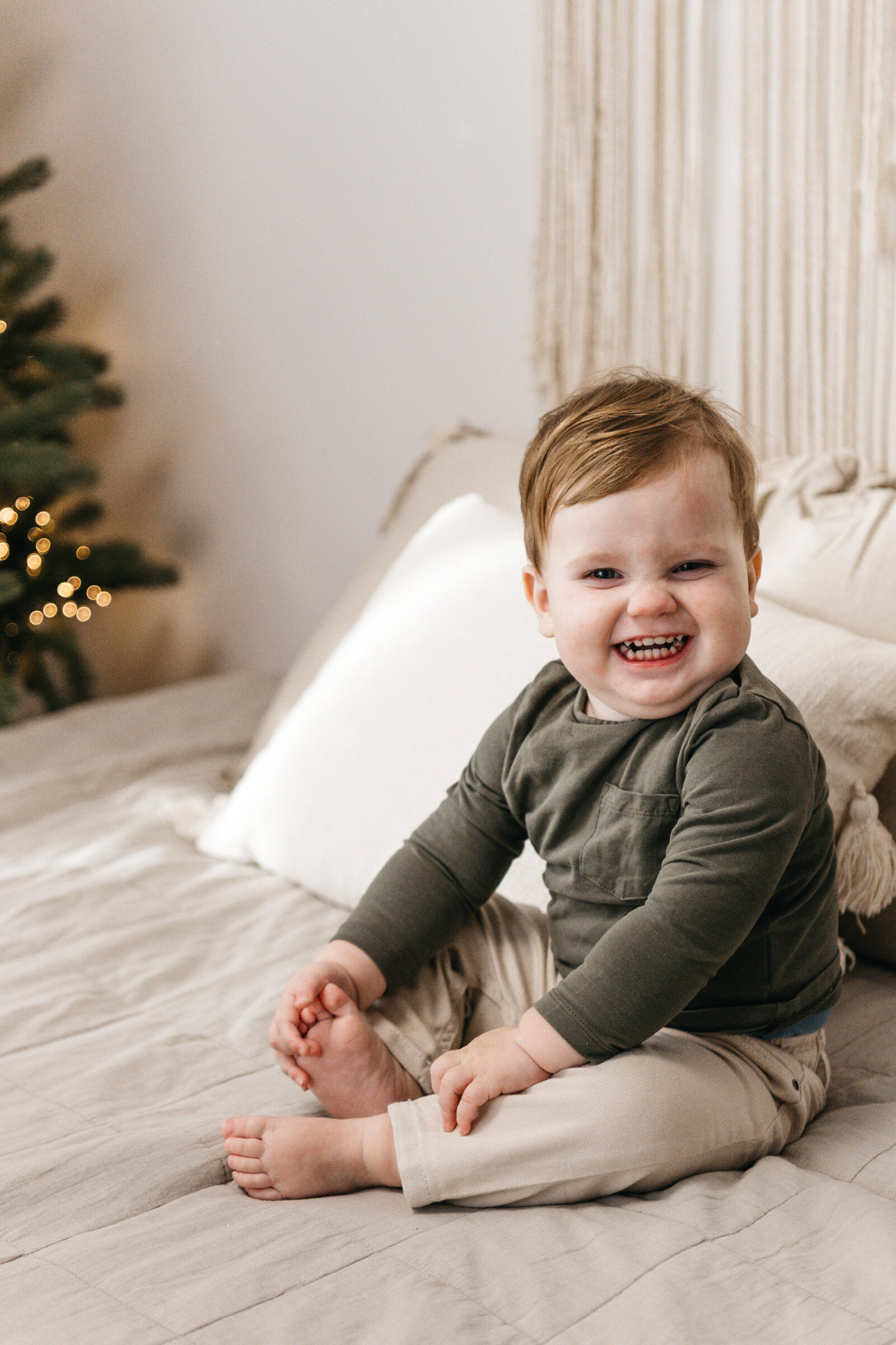 Kerst minisessie in daglicht studio Tienen