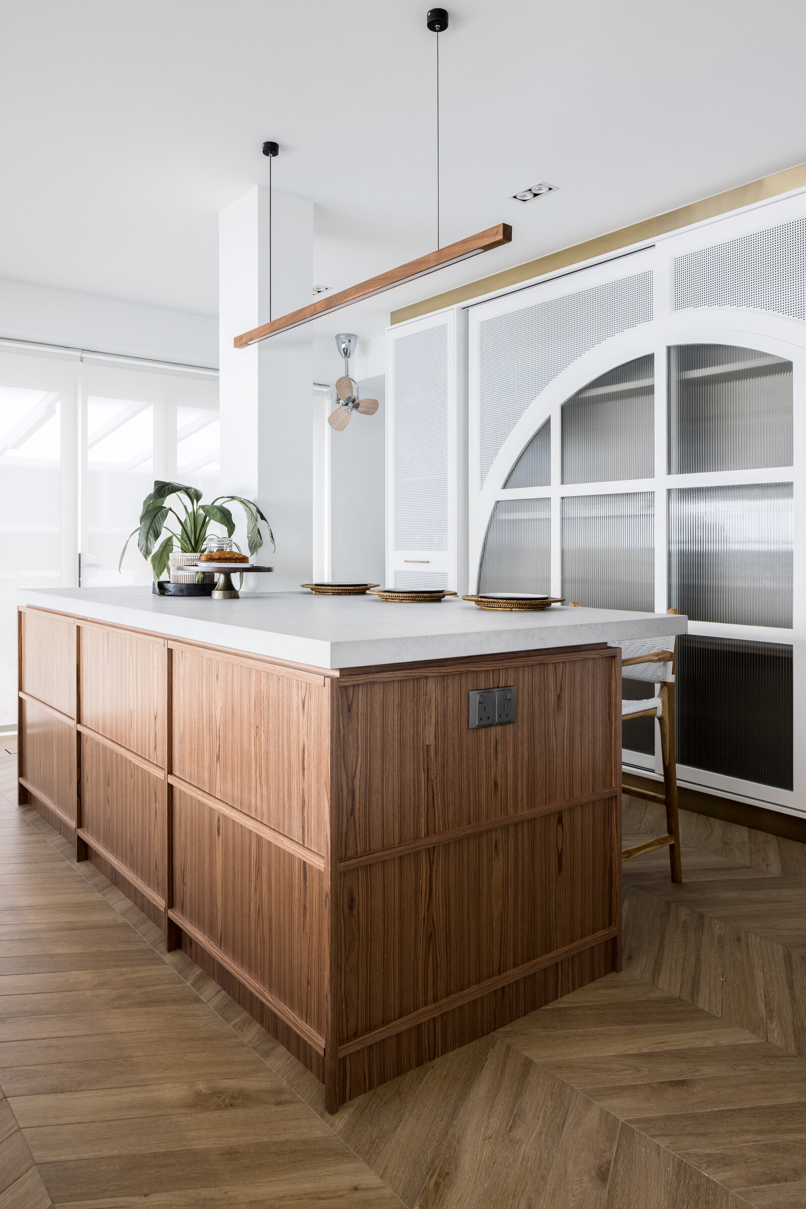 brown & white kitchen view