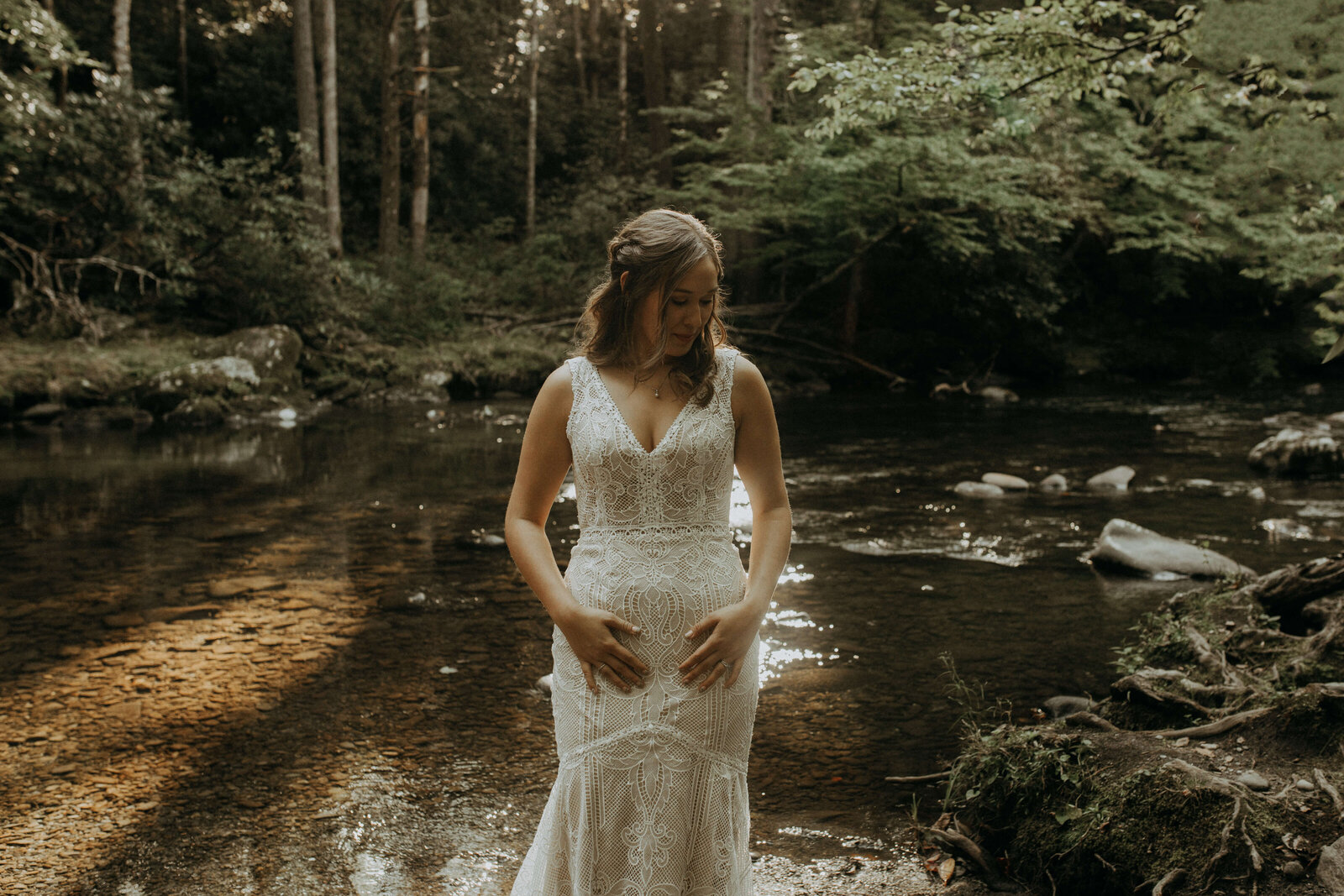 bridal portraits in Great Smoky Mountains