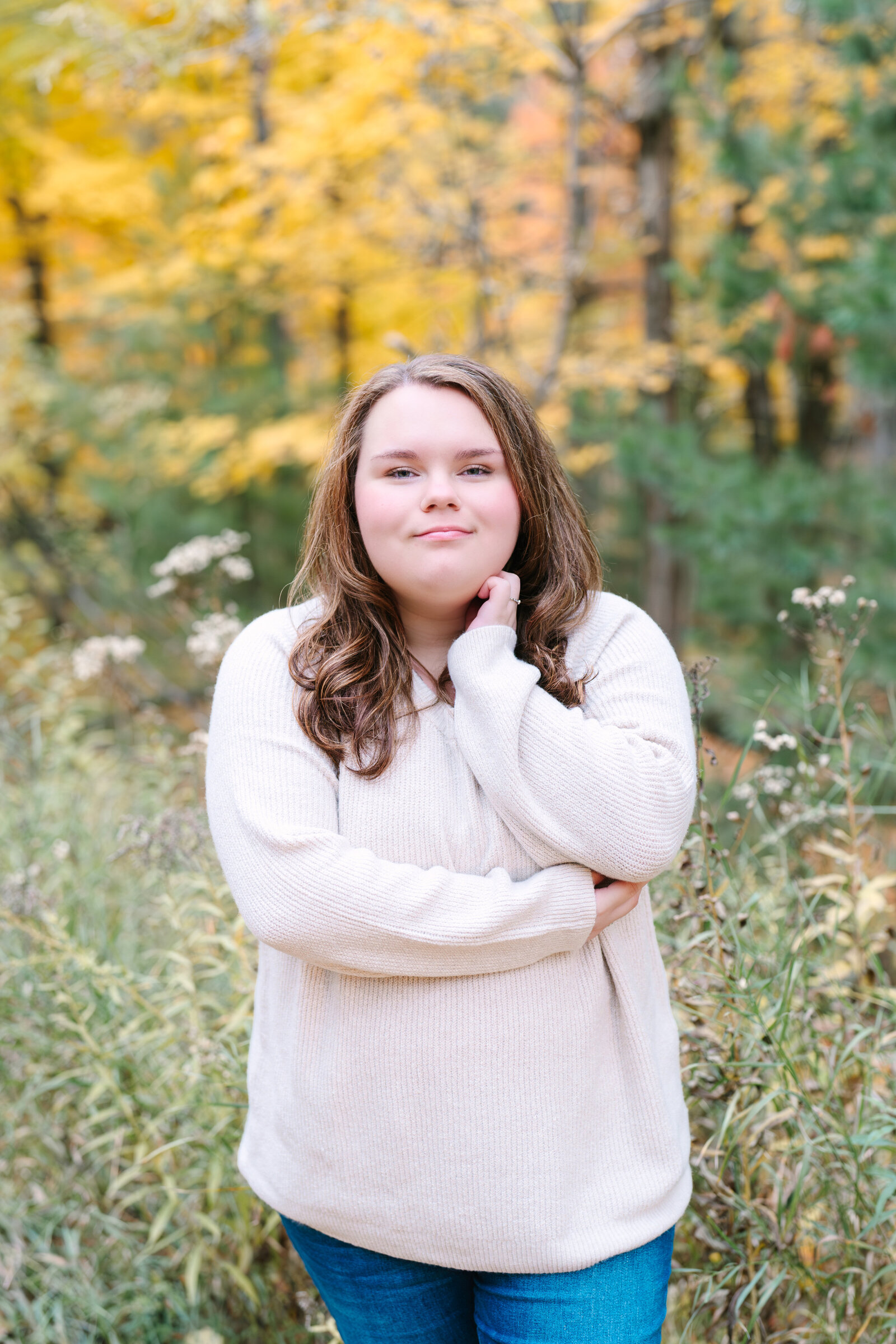 senior photographer session in iron mountain michigan at fumee falls