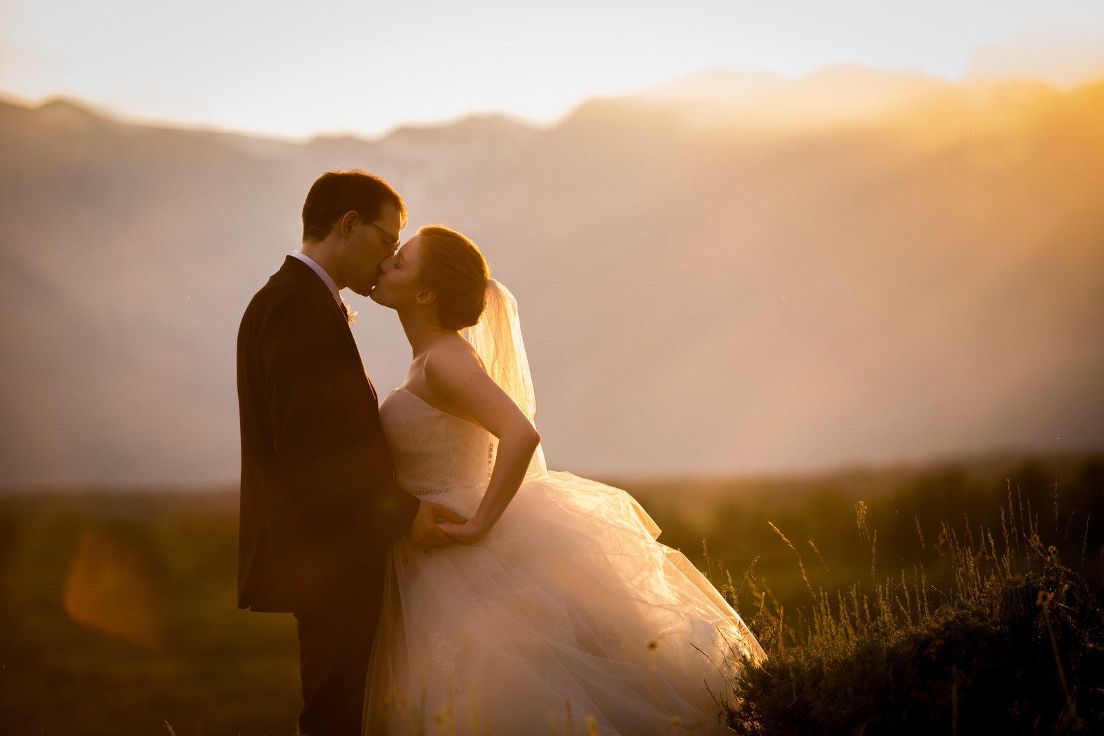 Sunset at Jackson Lake lodge wedding
