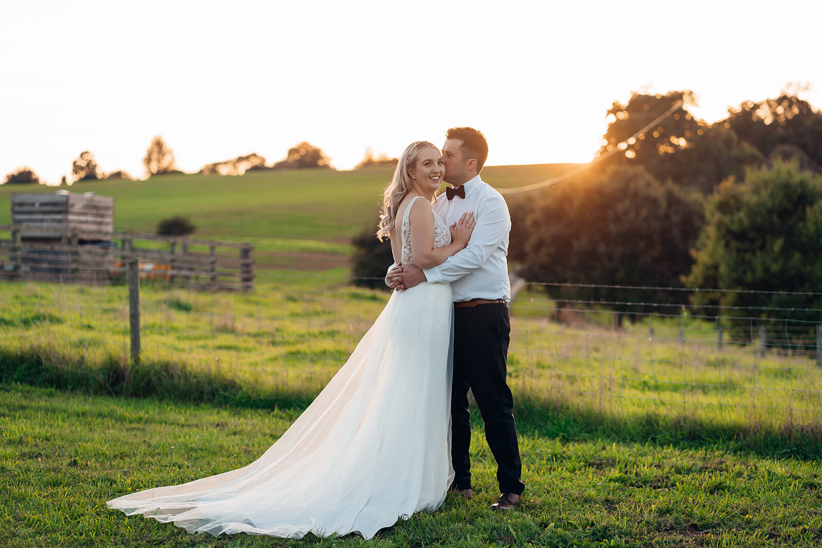 Golden-hour-wedding-portraits-at-cotswold-wedding