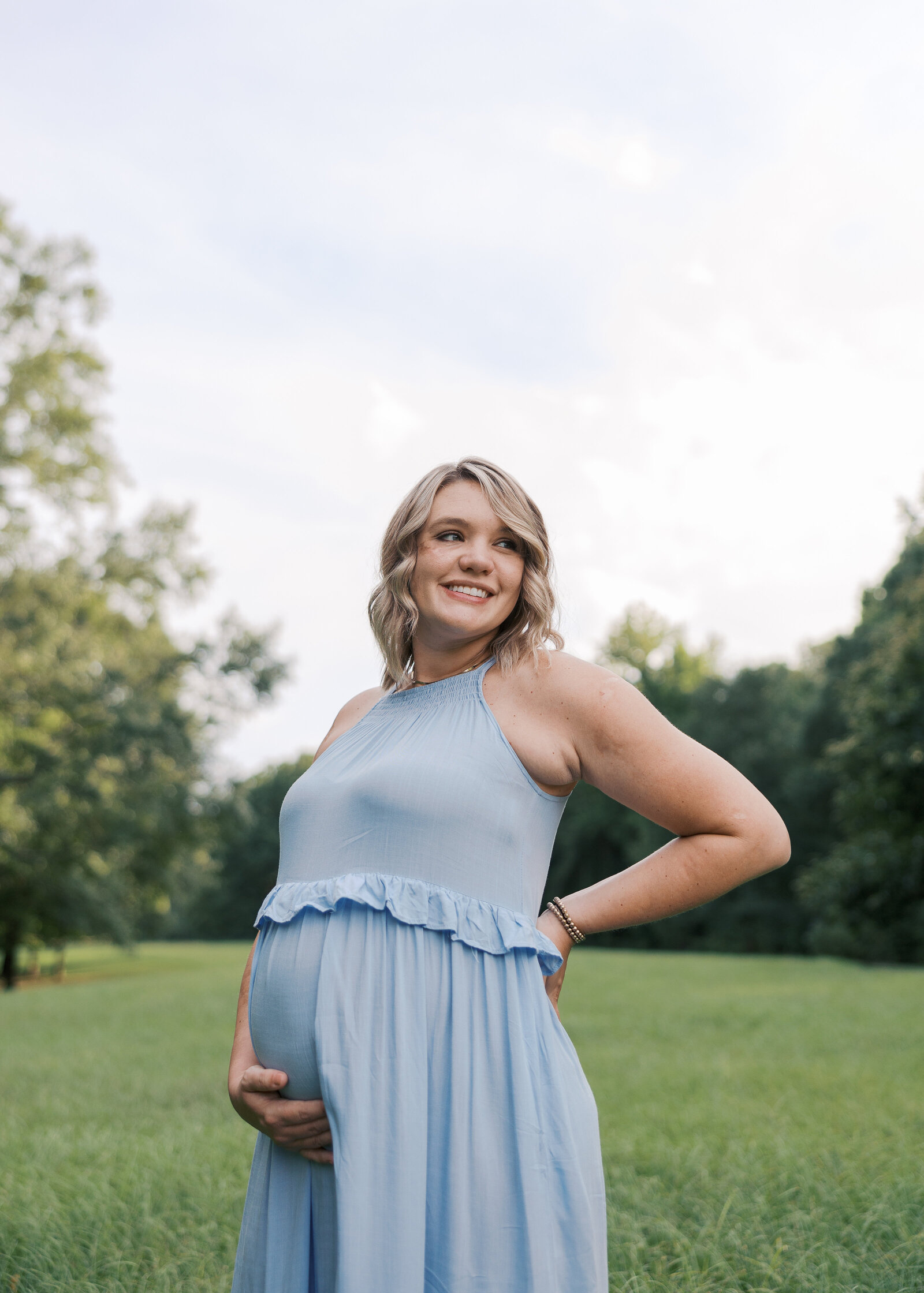 Film maternity photographer Alabama outdoor natural light pregnancy session.