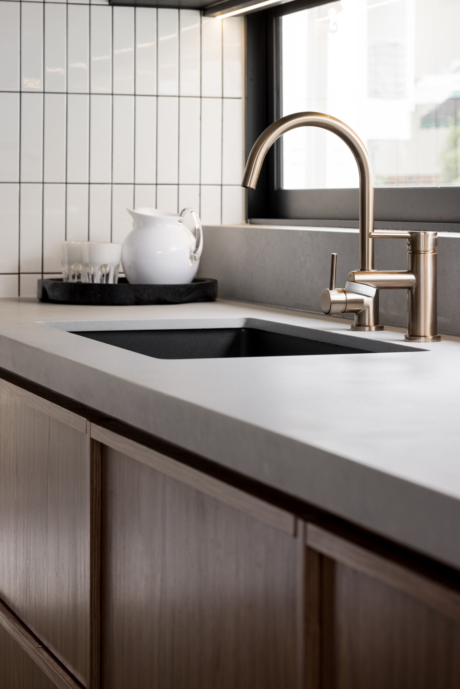 brown & white kitchen view