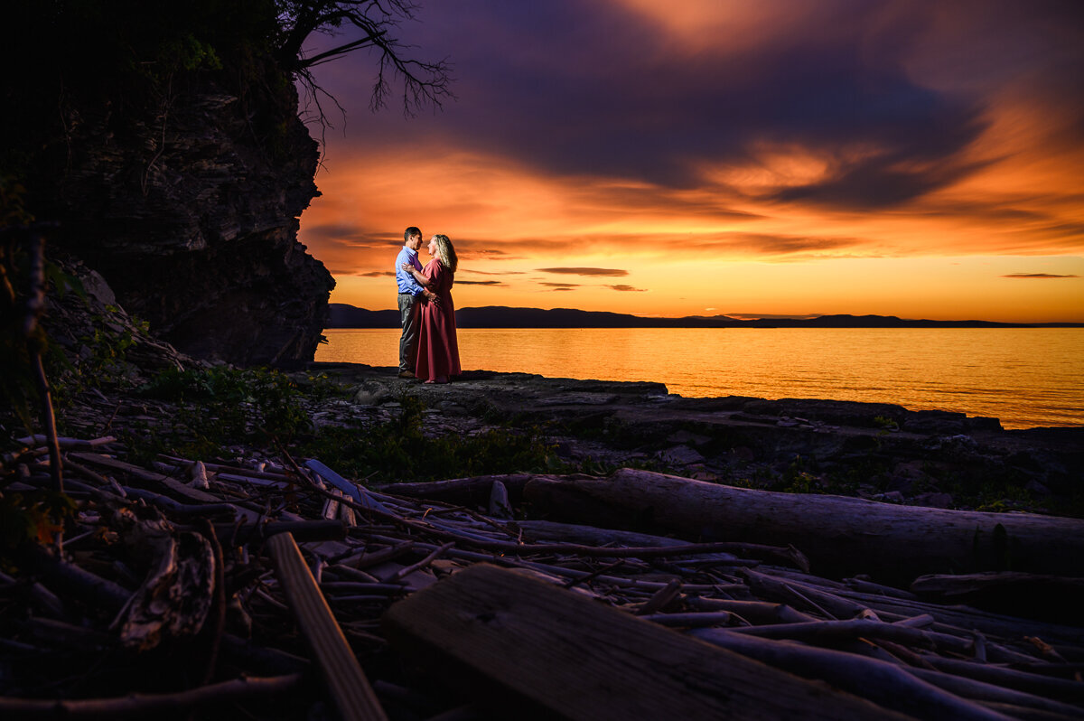 shelburne farms-engagmement-lake champlain-sunset-1