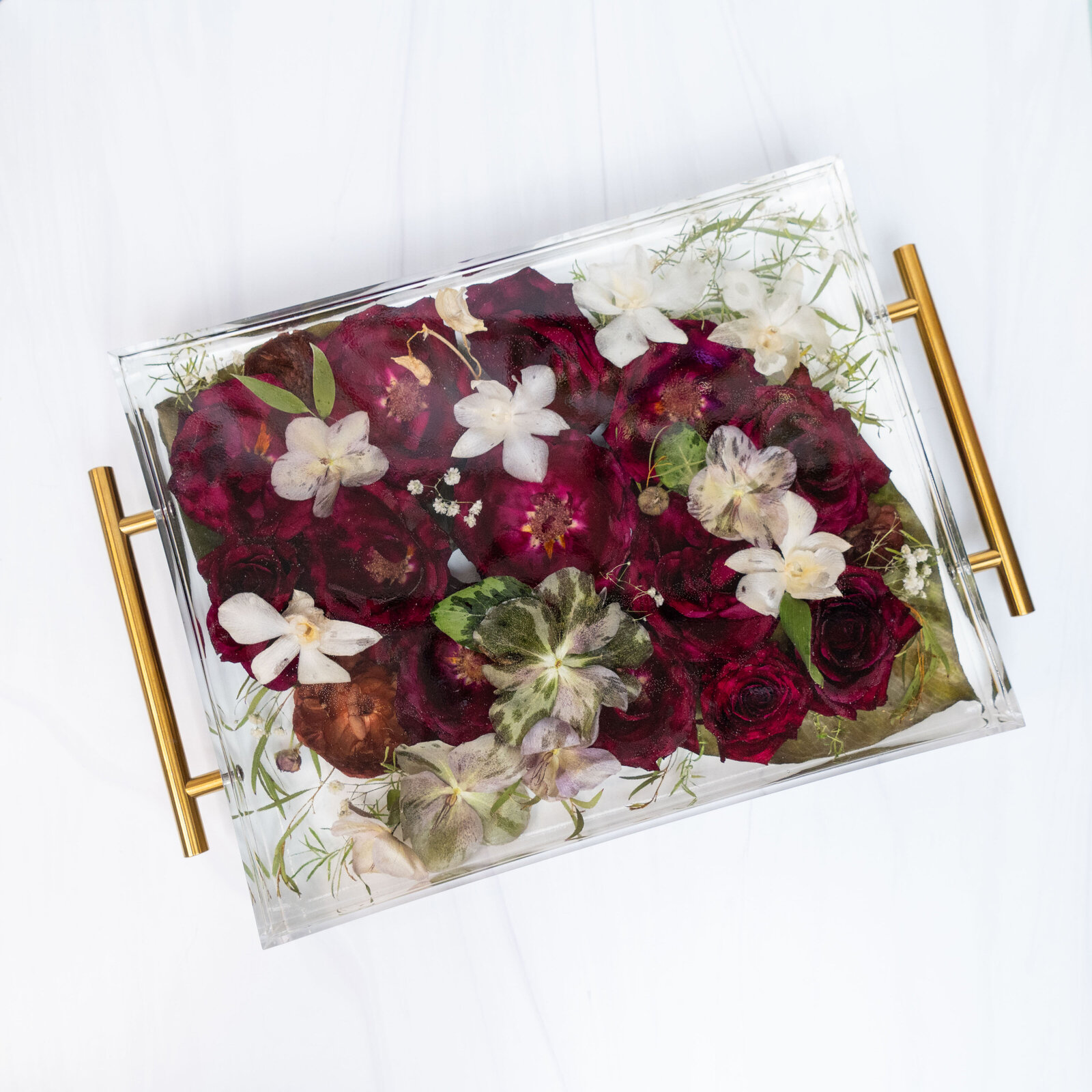 tray  gold red white orchid green purple OliviaB