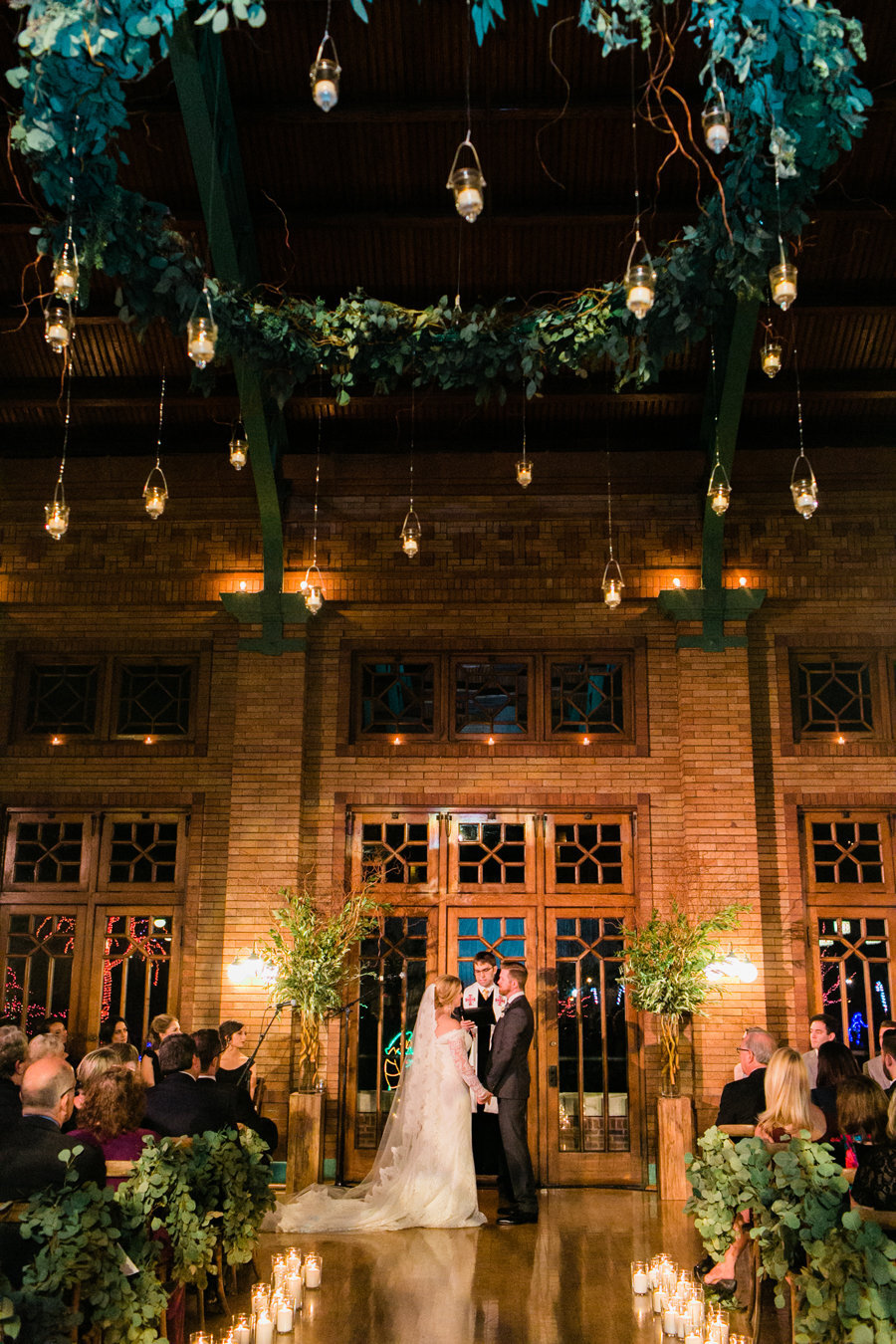 A lush and romantic wedding ceremony at the beautiful Cafe Brauer in Chicago.