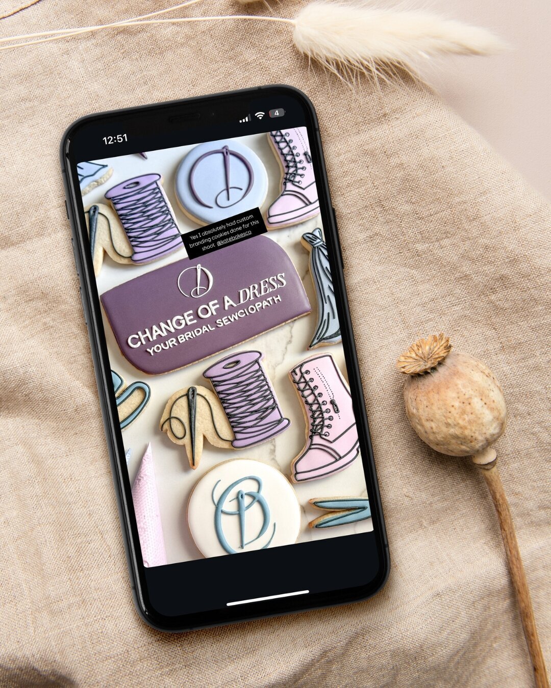 change of a dress branding cookie design