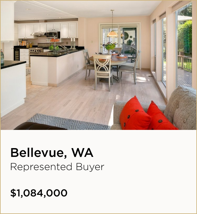 Bellevue, WA $1,084,000 – Represented Buyer