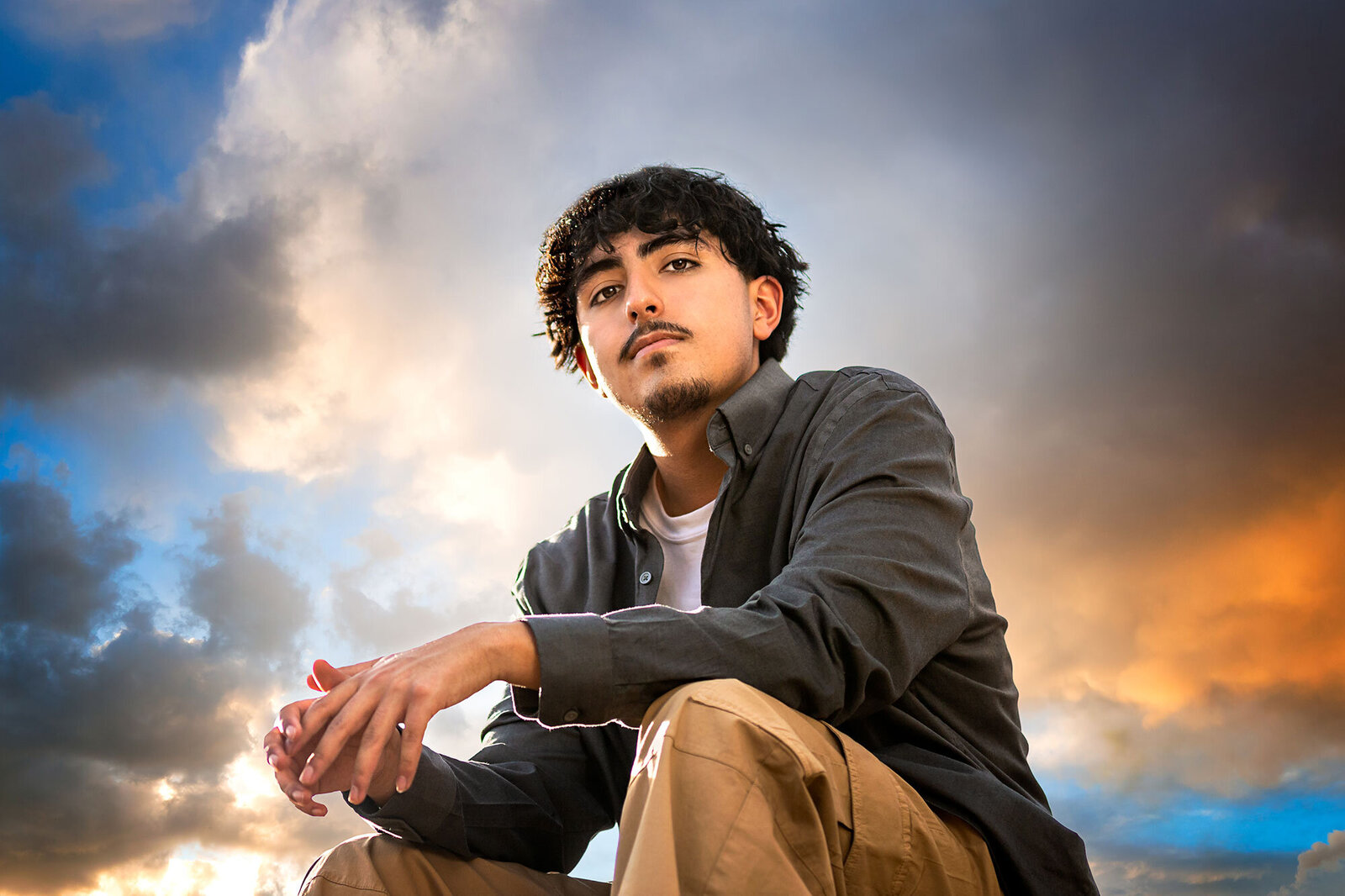 sky-blue-orange-unique-angle-strobe-light-senior-high-school-boy-cool-stunning-yearbook